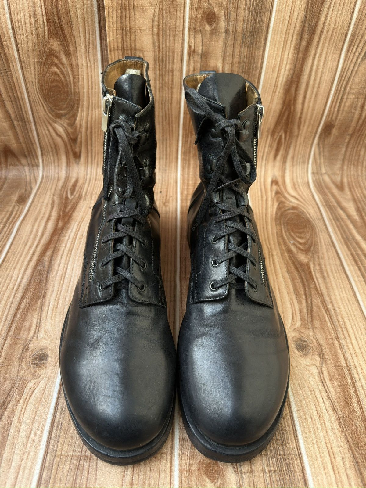 Barneys New York × Officine Creative Officine Creative x Barneys New York Black ZipUp Combat Boot Size US 11 / EU 44 - 4 Thumbnail