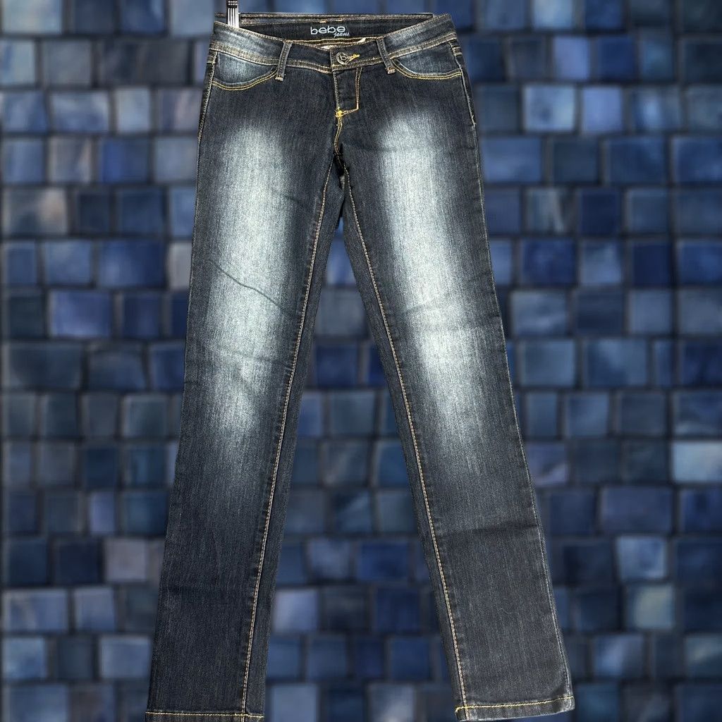 Bebe bebe Jeans Womens 25 Skinny Medium Wash Cotton Blend Pockets Denim 5-Pocket Size 42" / US 20 - 1 Thumbnail