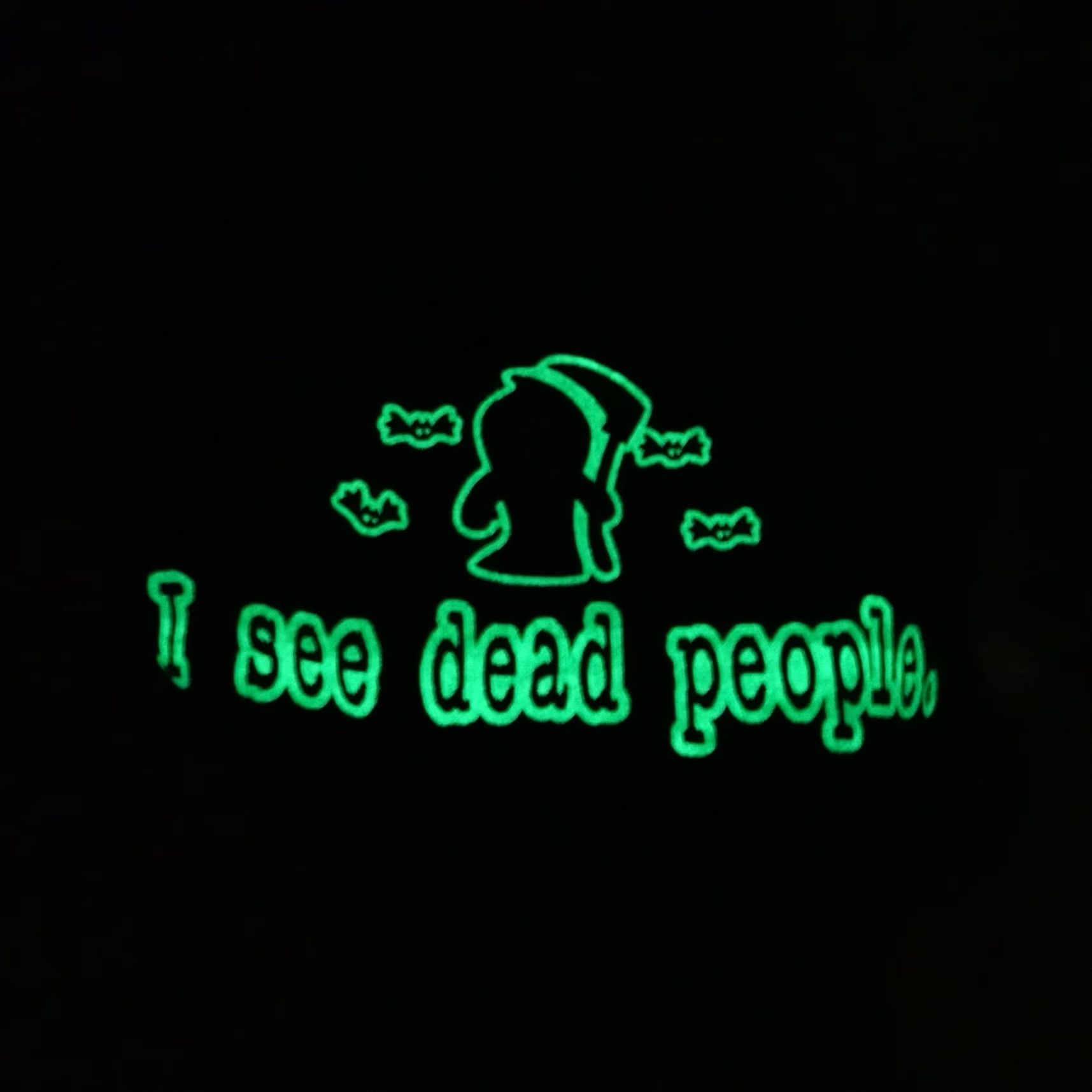 Vintage VINTAGE I See Dead People Reaper T-Shirt XL Slim Fit Glow in the Dark Black Funny Halloween Mens Size US XL / EU 56 / 4 - 4 Thumbnail