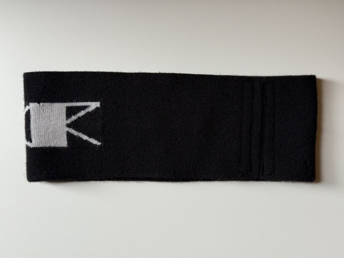 Rick Owens Drkshdw Black Logo Headband In 0961 Black/oyster