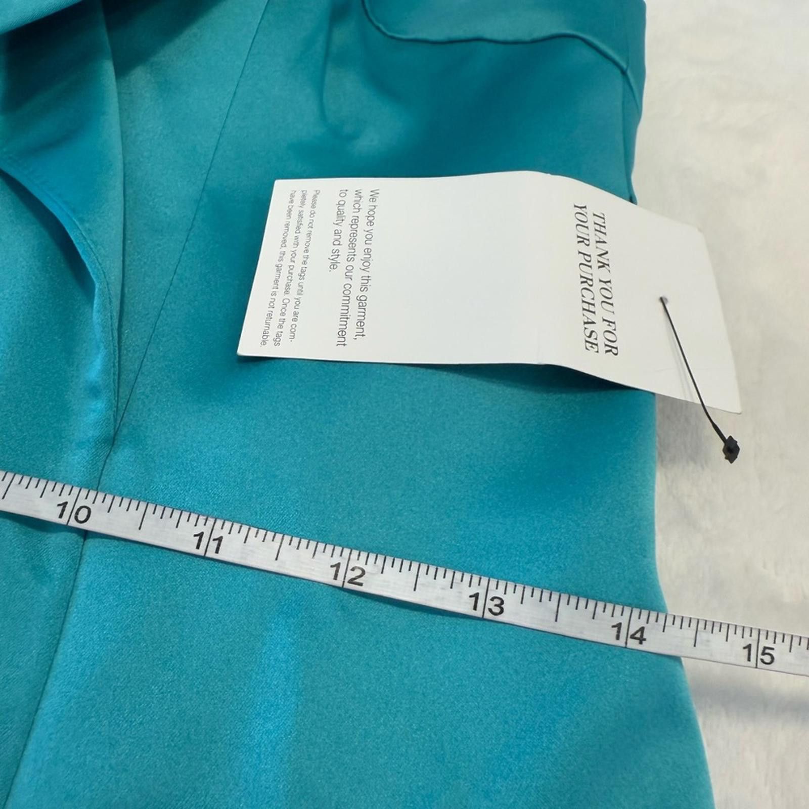 Absent A.B.S. Collection teal formal maxi dress bow back zip SZ 4 Size S / US 4 / IT 40 - 5 Thumbnail