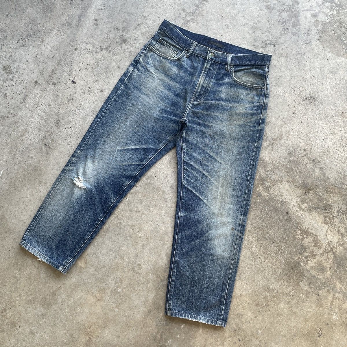Japanese Brand Vintage Japanese Stonewashed Faded Distressed Jeans Pants Size US 33 - 2 Thumbnail