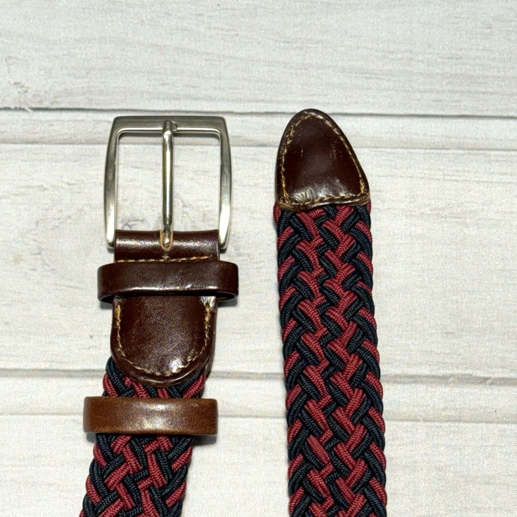 Sebago Sebago Belt Mens 44 Red Blue Braided Woven Leather USA Patriotic Multicolor Braided/Woven Belt Mens 44 USA Patrotic Sports Preppy Size 44 - 4 Thumbnail