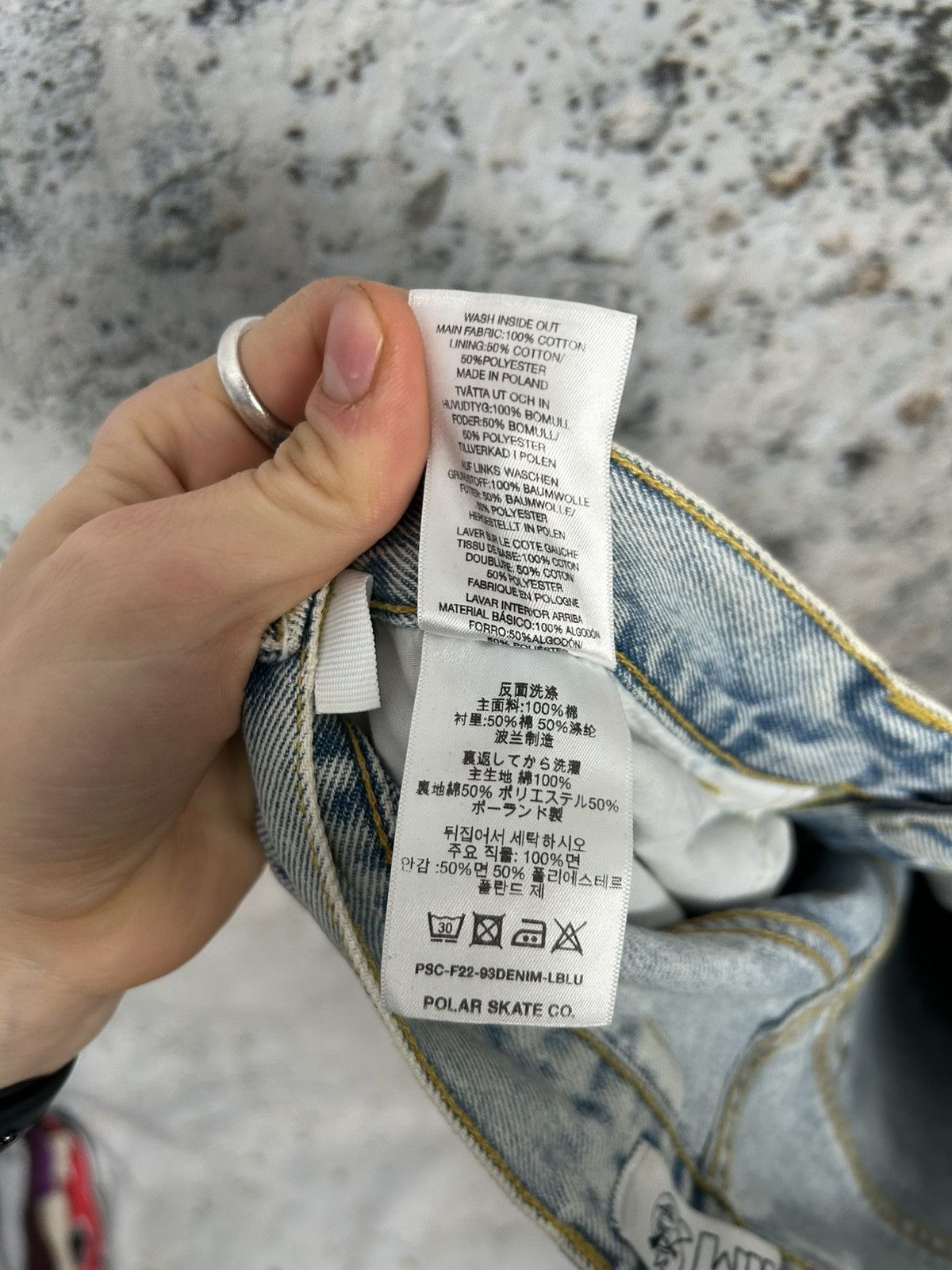 Polar Skate Co. Polar Skate Co Light Blue Skateboarding Baggy Denim Pants Size US 30 / EU 46 - 9 Thumbnail