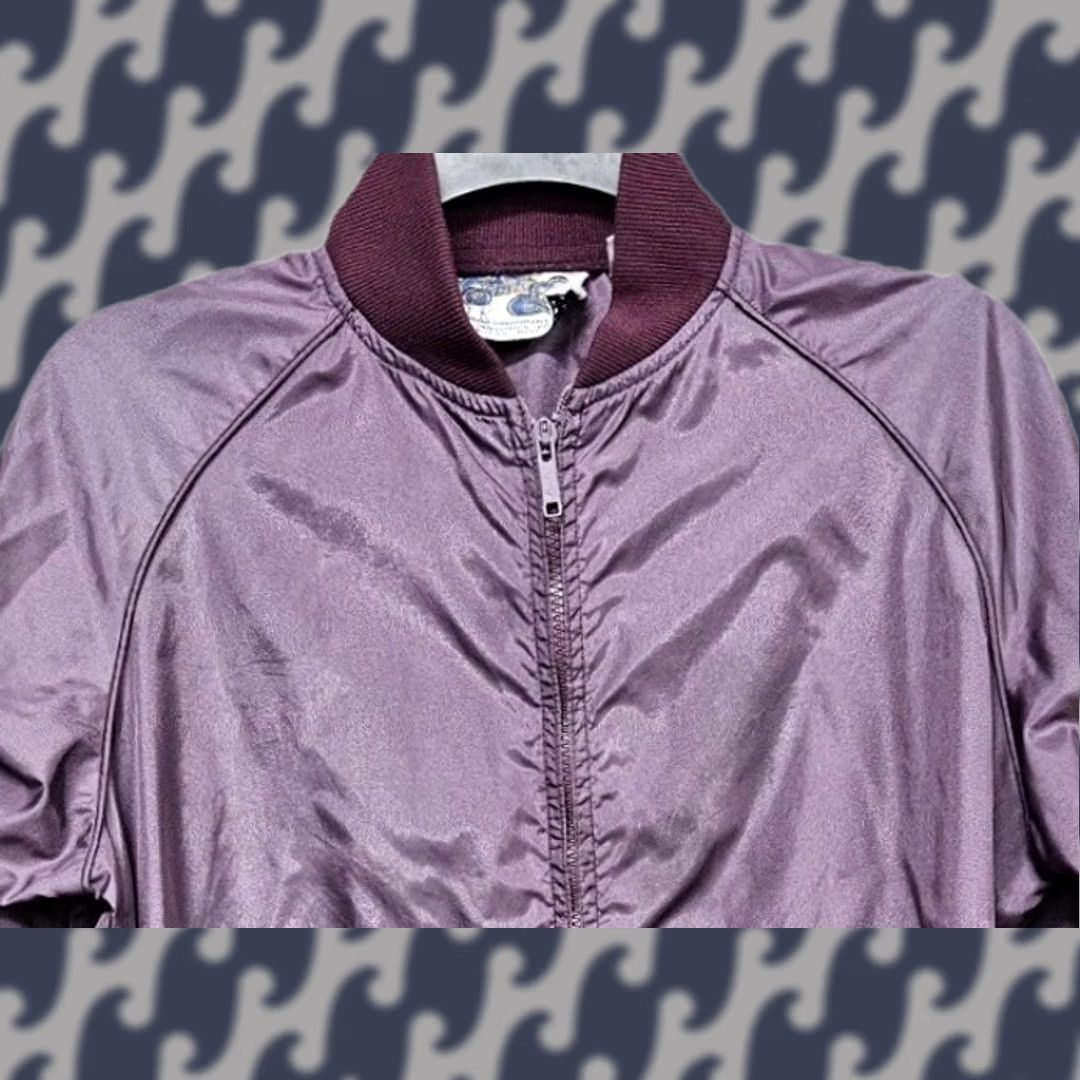 Etro VINTAGE Emrik Nylon Bomber Jacket Iridescent Purple Womens S Cropped Satin Retro 80s Mens Womens Girls Boys Size S / US 4 / IT 40 - 1 Thumbnail