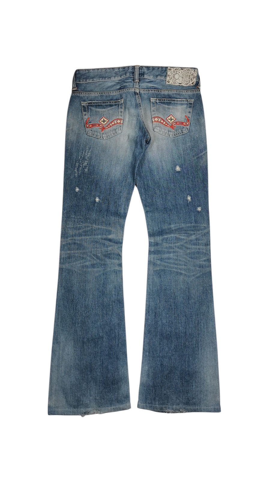 Edwin Edwin Vienus Distressed Flare Jeans Vintage Japan Denim Size 29" - 3 Thumbnail