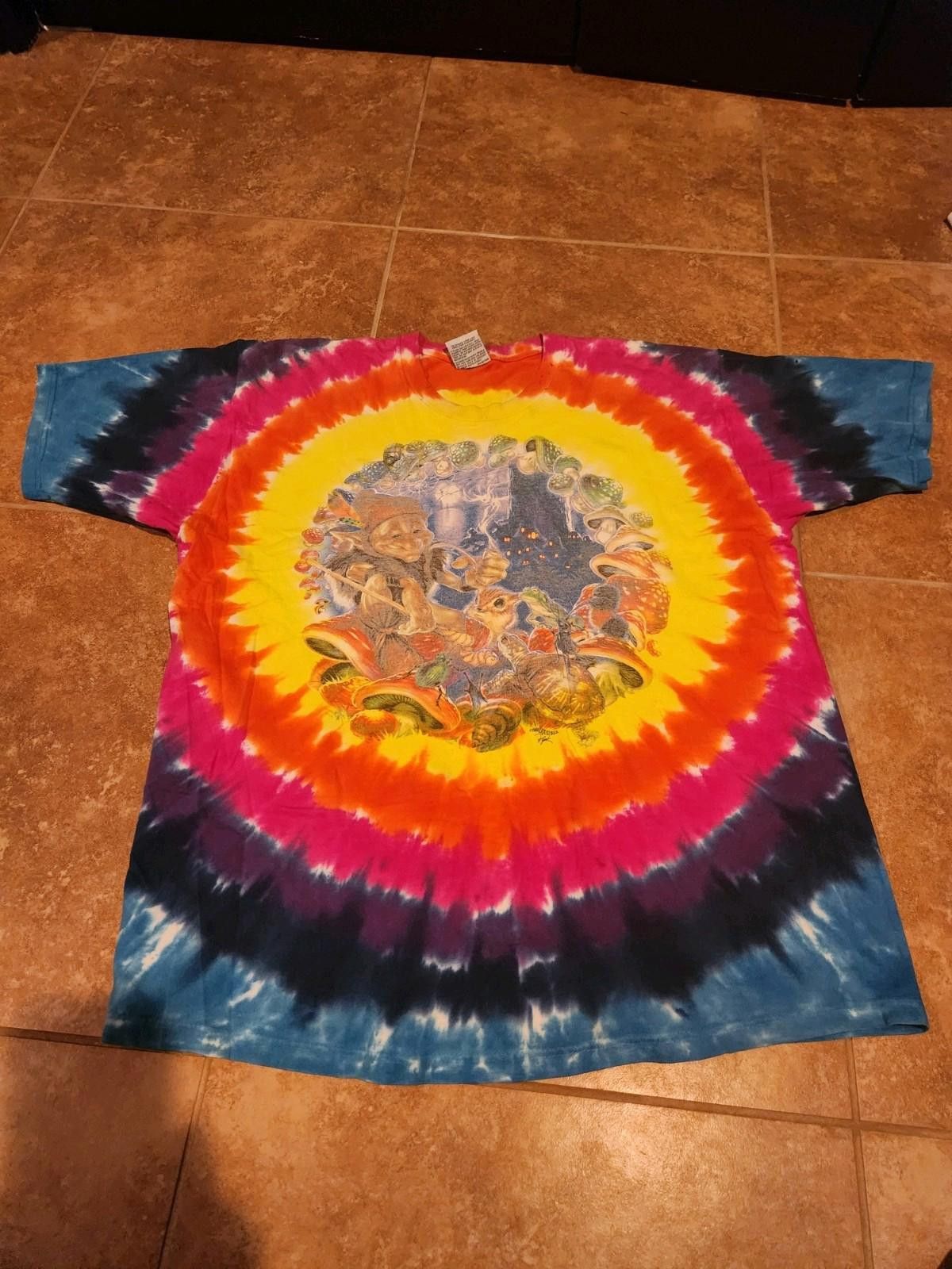 Liquid Blue RARE Vintage 90s Liquid Blue Smoking Elf Gnome Tie Dye XL Size US XL / EU 56 / 4 - 1 Thumbnail