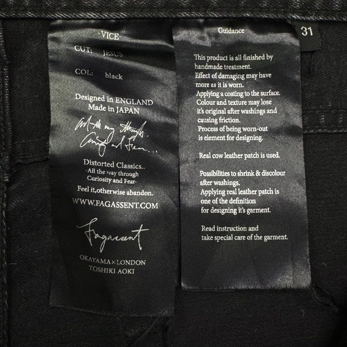 Fagassent Toshiki Aoki FAGASSENT CROCODILE EMBOSSED BLACK DENIM Size US 31 - 4 Thumbnail