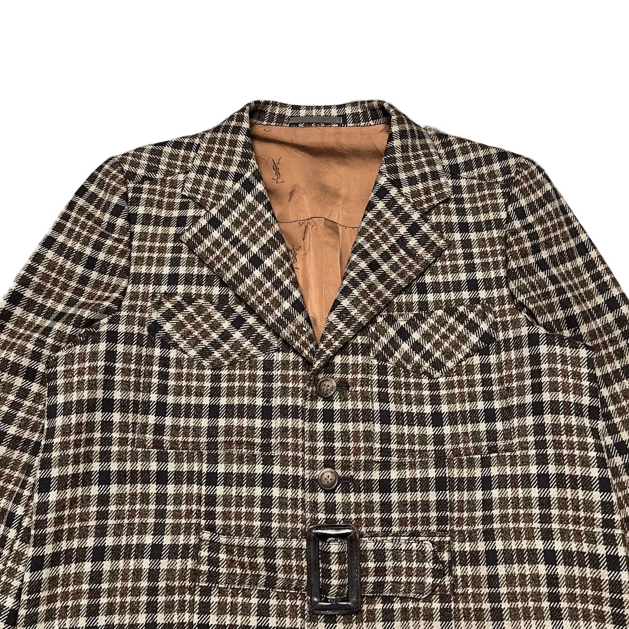 Yves Saint Laurent Vintage YSL Yves Saint Laurent Wool Coat with Buckle Size US M / EU 48-50 / 2 - 2 Thumbnail