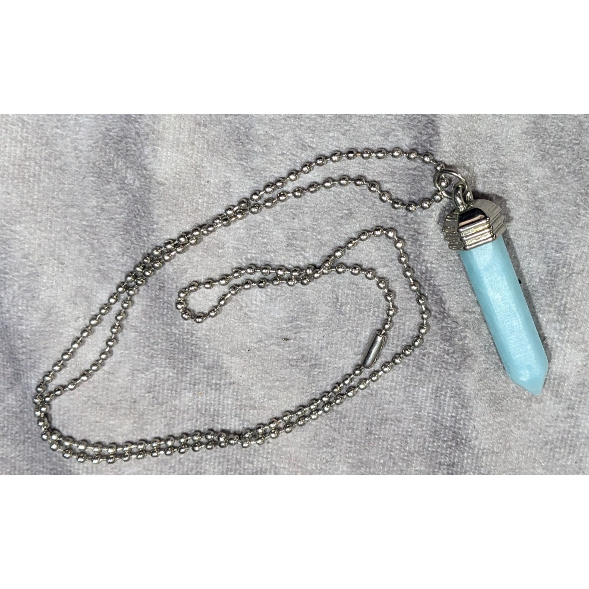 Other Simulated Blue Shimmer Crystal Pillar Pendant Necklace Size ONE SIZE - 5 Thumbnail