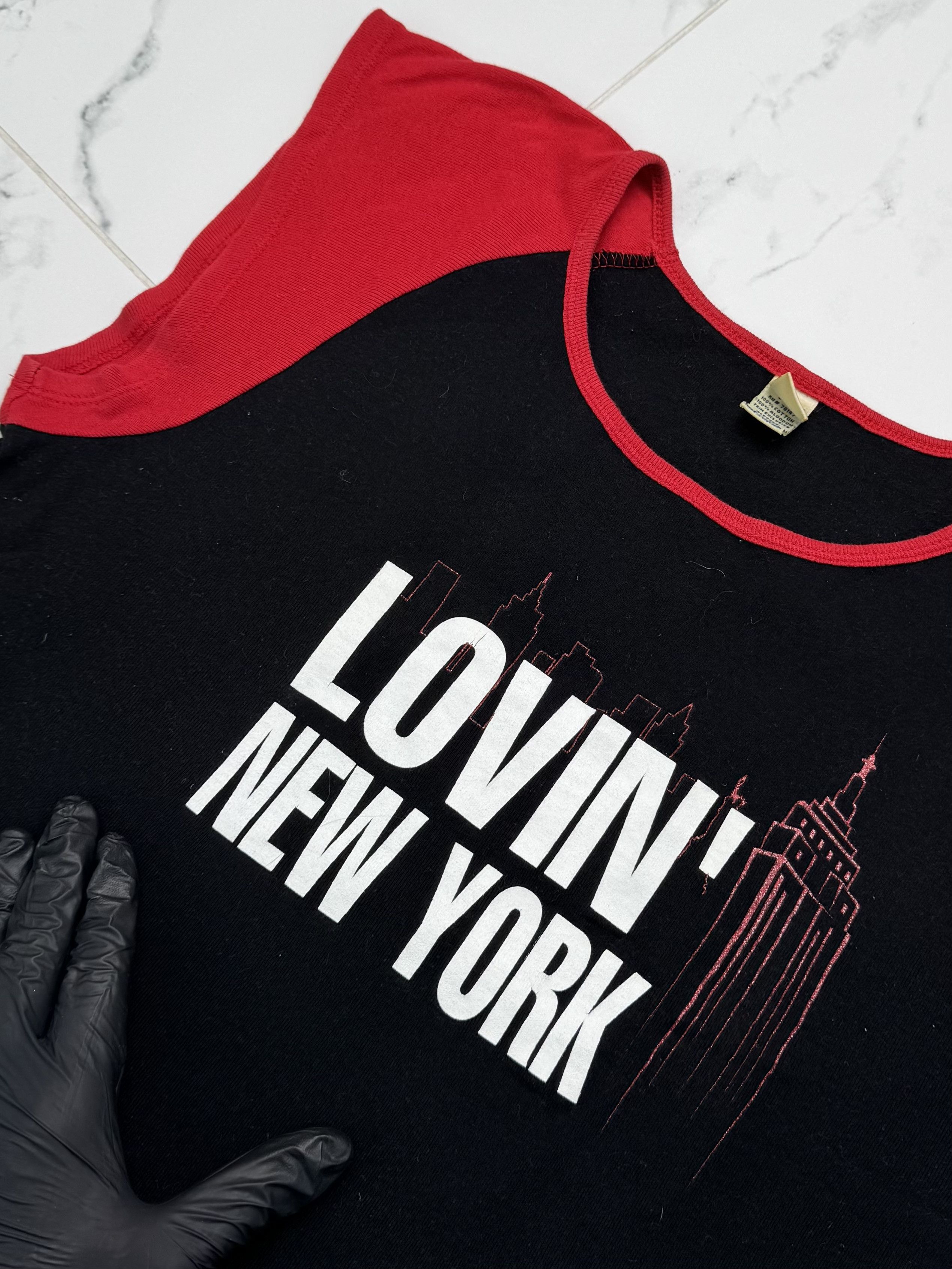 Vintage Women Black Graphic T Shirt Y2K Vintage New York Print Size XL / US 12-14 / IT 48-50 - 4 Thumbnail