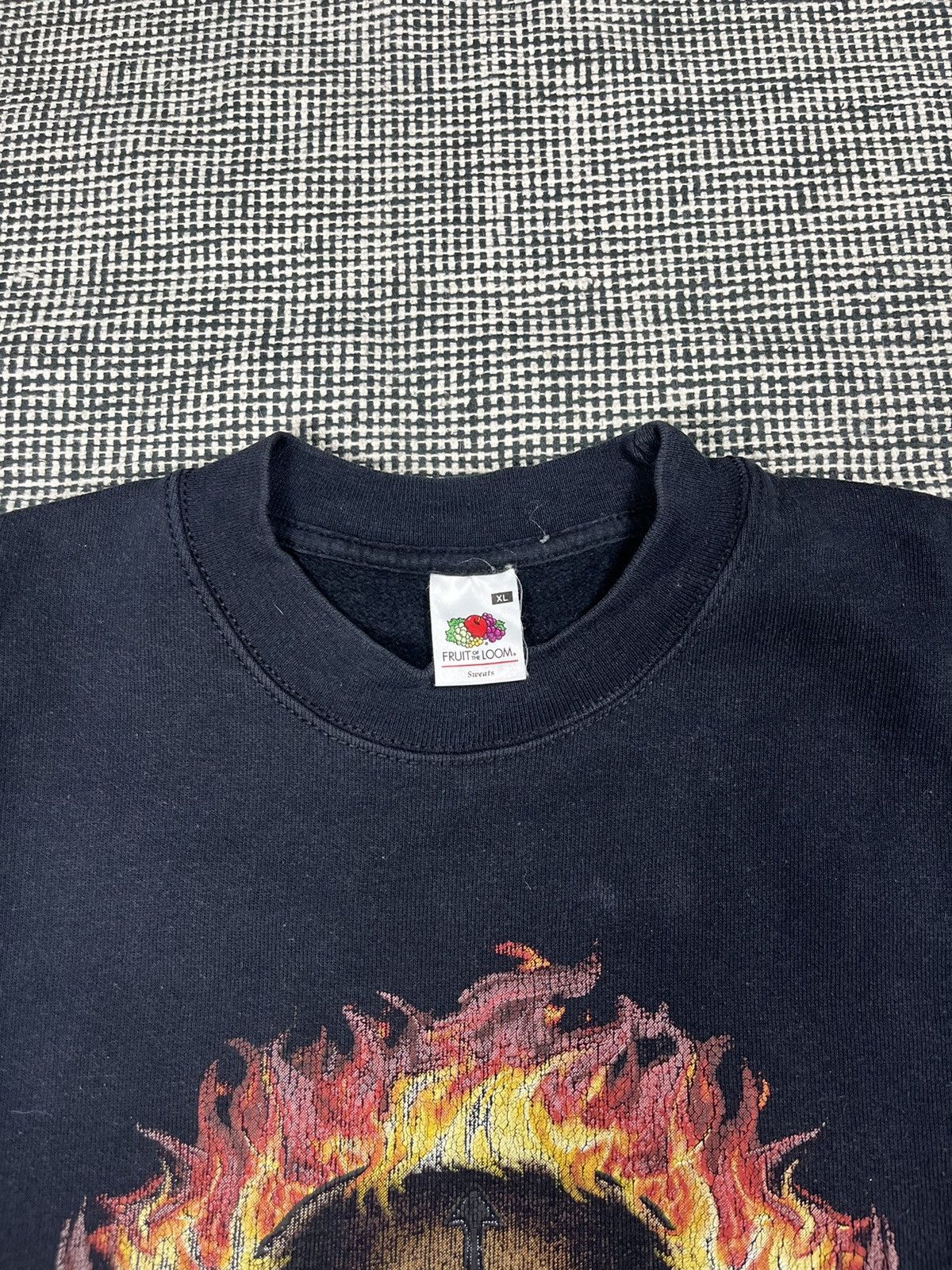 Vintage vintage y2k flaming clown cool graphic boxy faded crewneck Size US XL / EU 56 / 4 - 3 Thumbnail