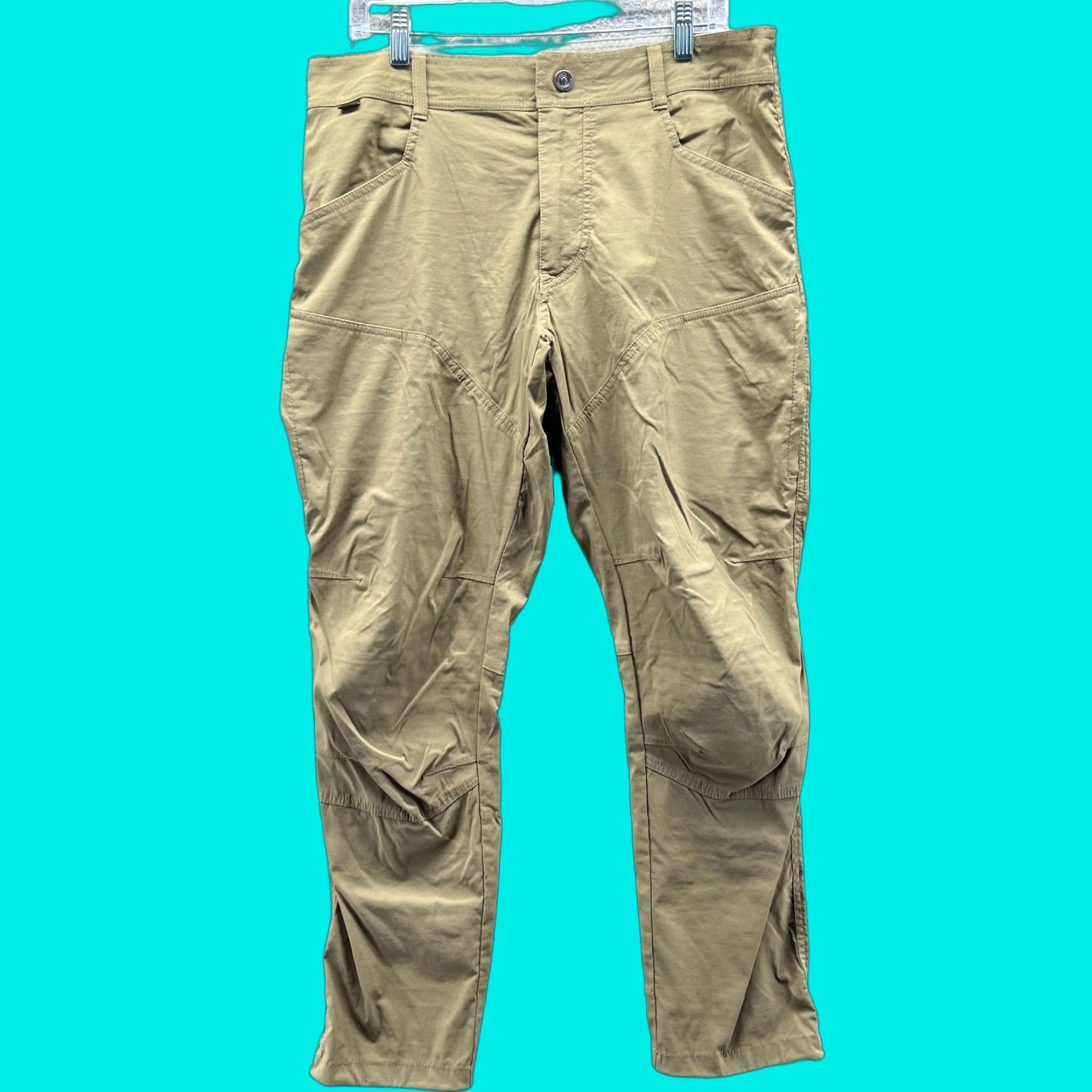 Vintage Kuhl Konfidant Air Pants Mens 34x30 Khaki Chino Flat Front Performance Stretch Size US 34 / EU 50 - 1 Thumbnail