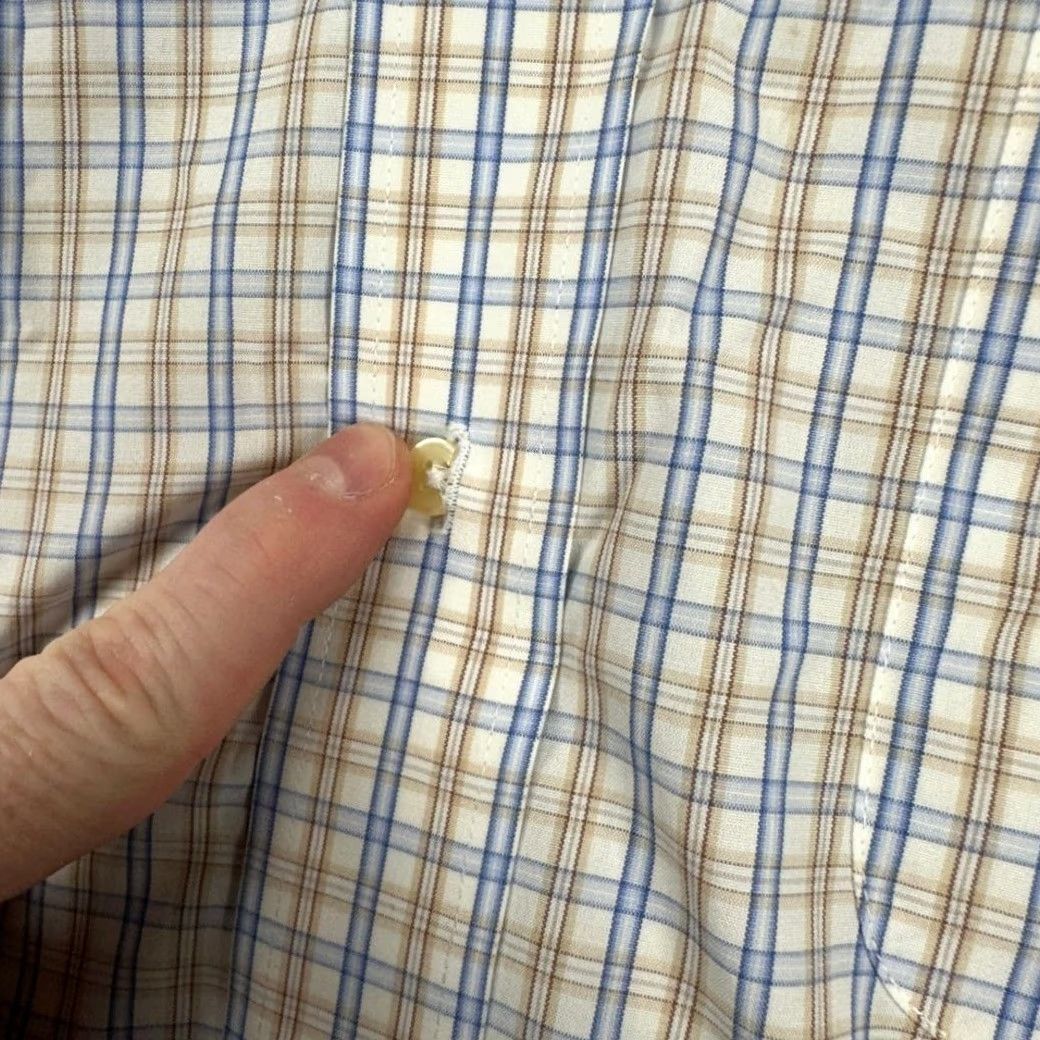Jos. A. Bank Jos. A. Bank Button-Down Shirt Mens 2XL Brown Blue Plaid Cotton Pocket Casual Size US XXL / EU 58 / 5 - 6 Thumbnail