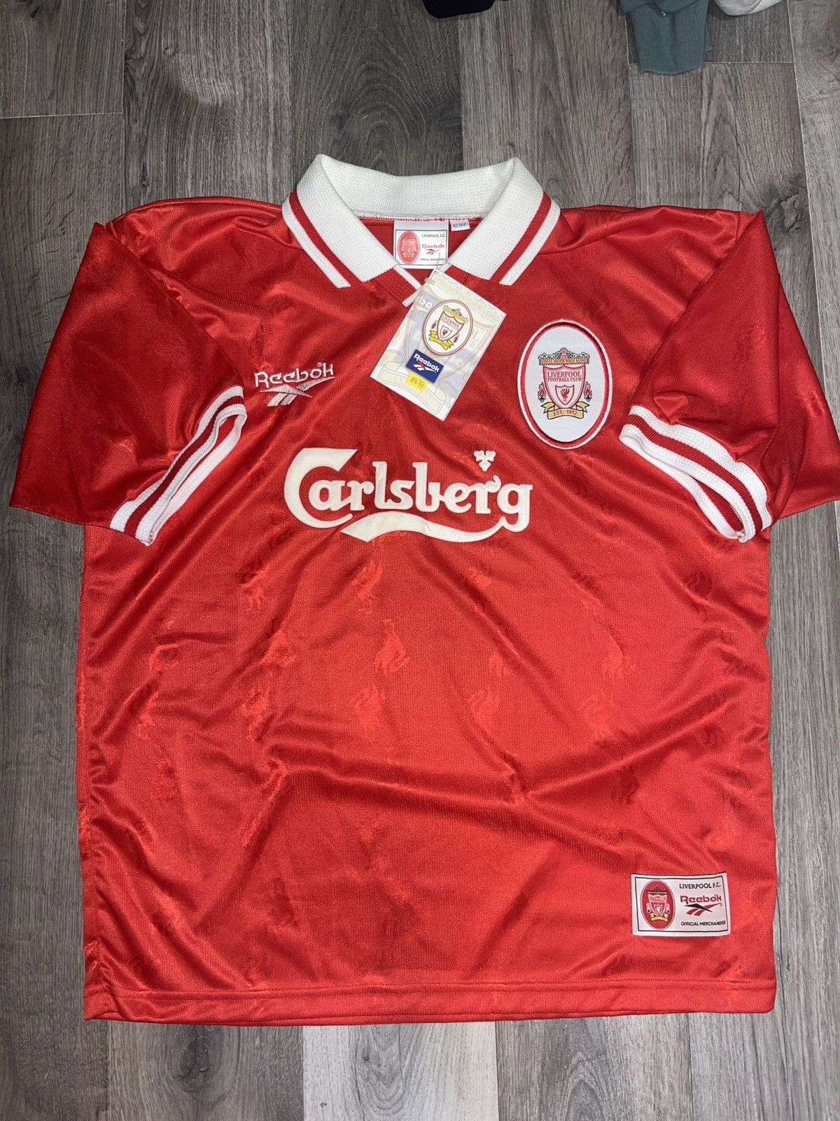 Reebok Vintage Liverpool Reebok 96-98 Home Kit Size US XL / EU 56 / 4 - 1 Thumbnail