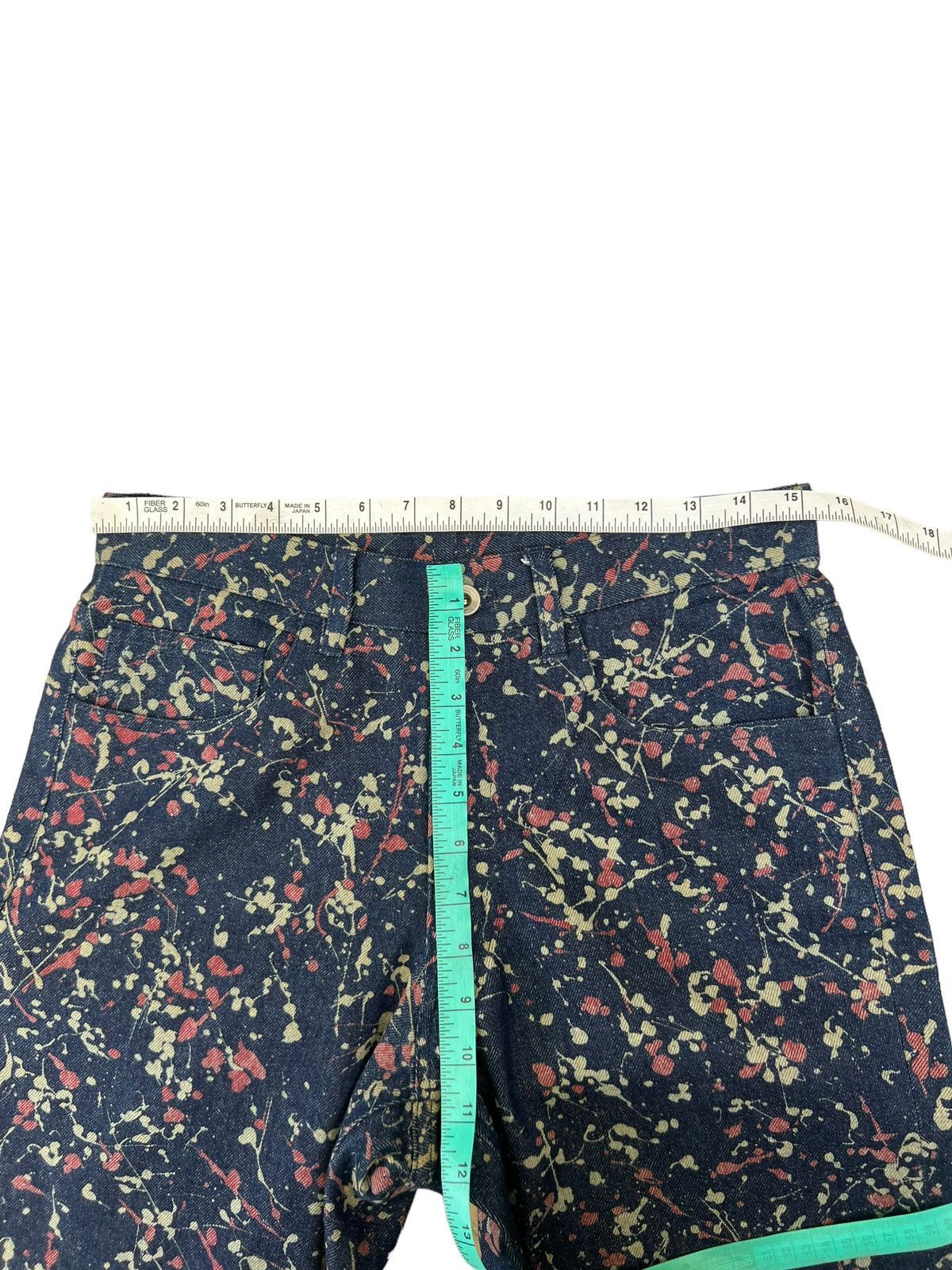 291295=Homme 291295 = HOMME Demolition Splatter Paint Design Crop Jeans Size US 30 / EU 46 - 3 Thumbnail