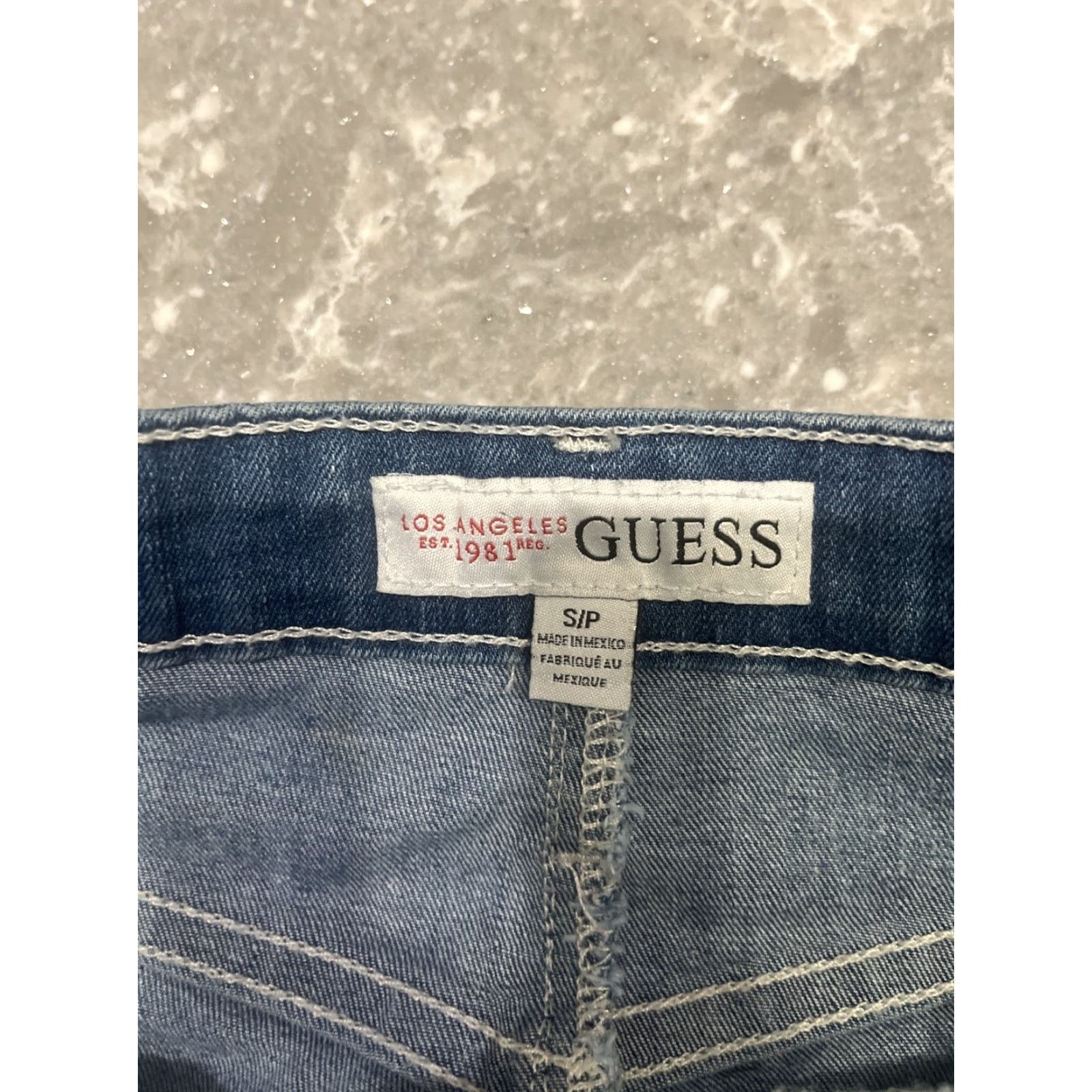 Guess VINTAGE Guess Los Angeles Women's Skirt Midi Denim Blue Pencil S Corded Button Casual Spring Summer Womens Size 28" / US 6 / IT 42 - 4 Thumbnail