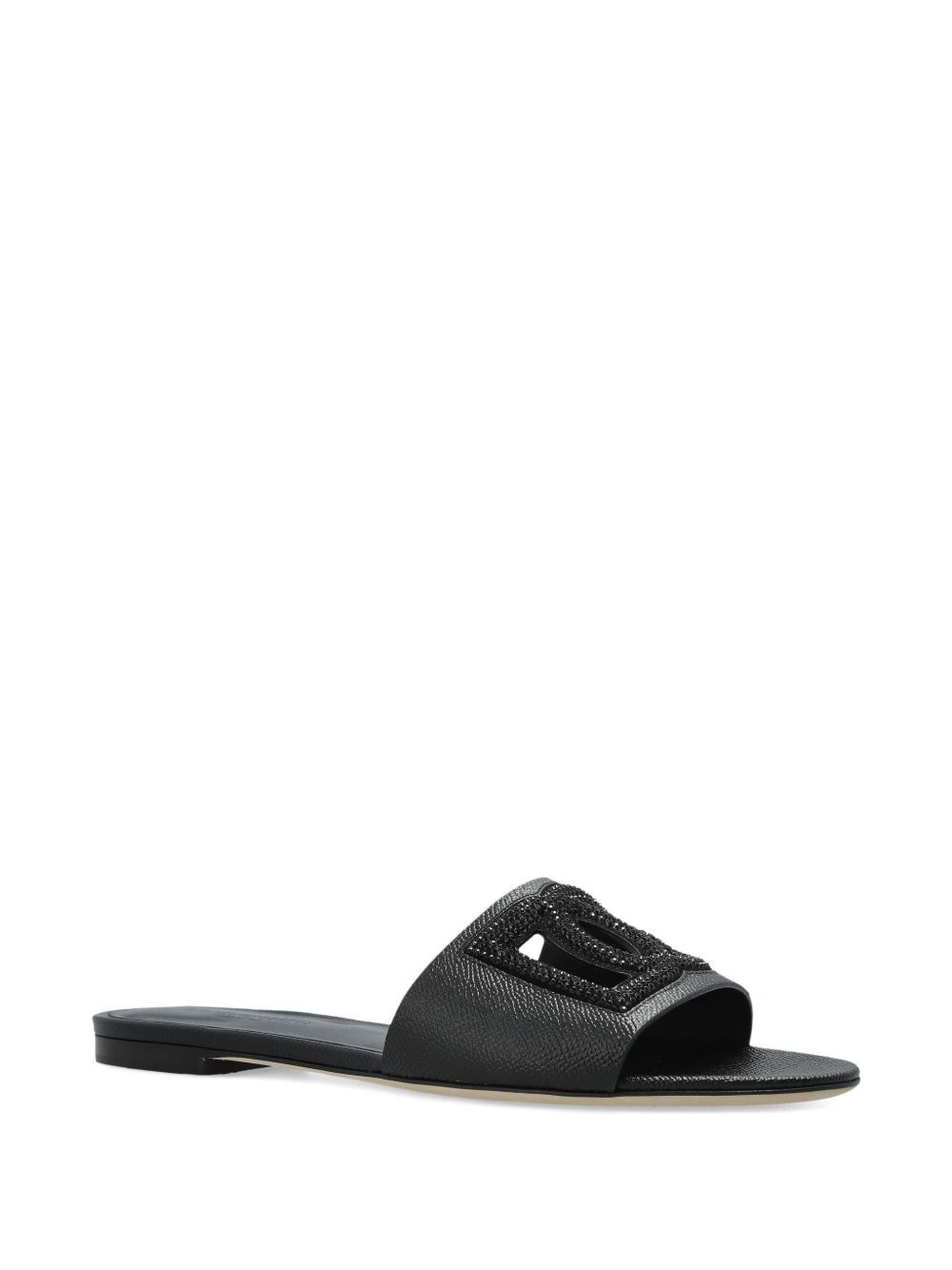 Dolce & Gabbana DG LOGO LEATHER FLAT SANDALS Size US 8.5 / IT 38.5 - 1 Thumbnail