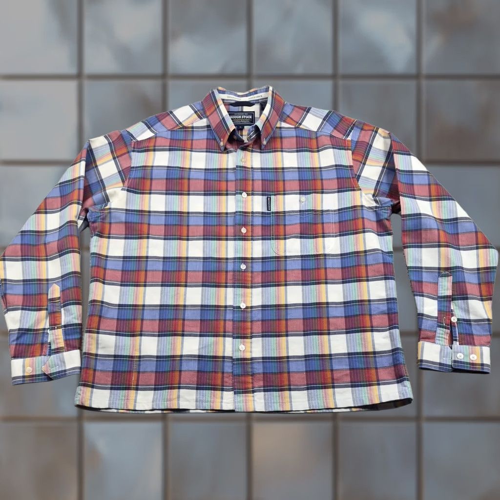 Vintage Rough Stock Panhandle Slim Button Up Western Shirt Mens XL Plaid Long Sleeve Size US XL / EU 56 / 4 - 1 Thumbnail