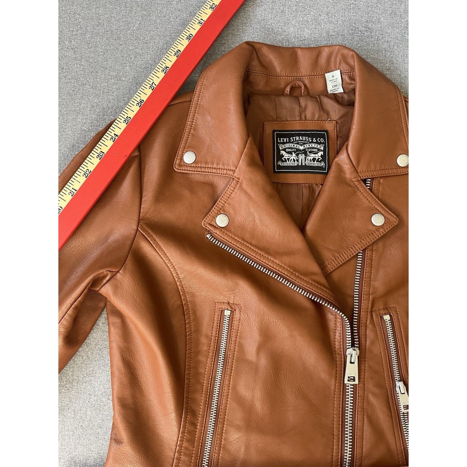 Levi's LW1RU538 Levi's Women's 538 Moto jacket size Small Brown Size S / US 4 / IT 40 - 4 Thumbnail