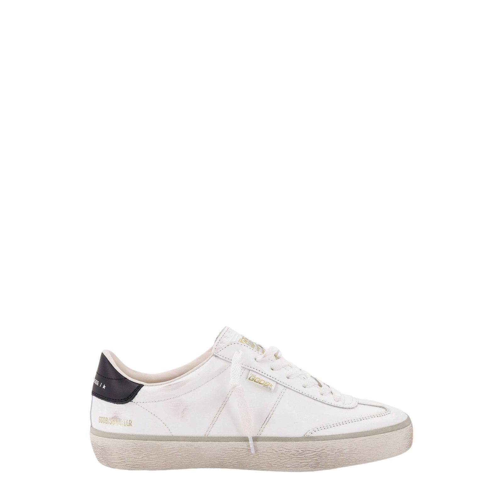 GOLDEN GOOSE Soul Star Men's White/Black Leather Sneakers Ne