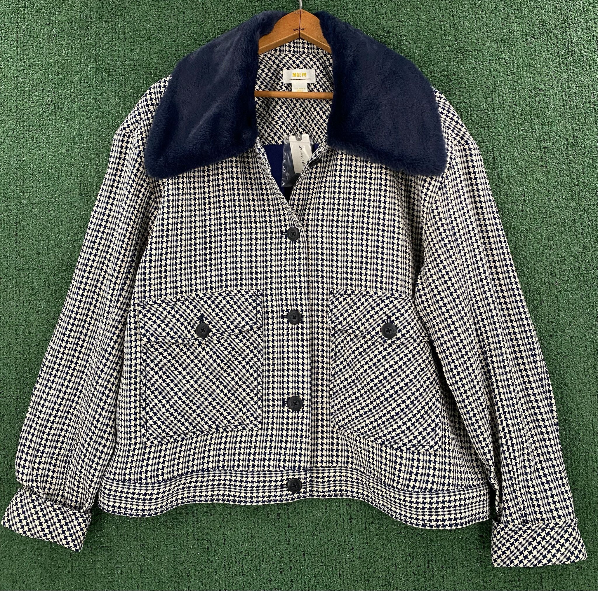 Anthropologie New Anthropologie Maeve Tweed Faux Fur Collar Jacket XL Size XL / US 12-14 / IT 48-50 - 1 Thumbnail