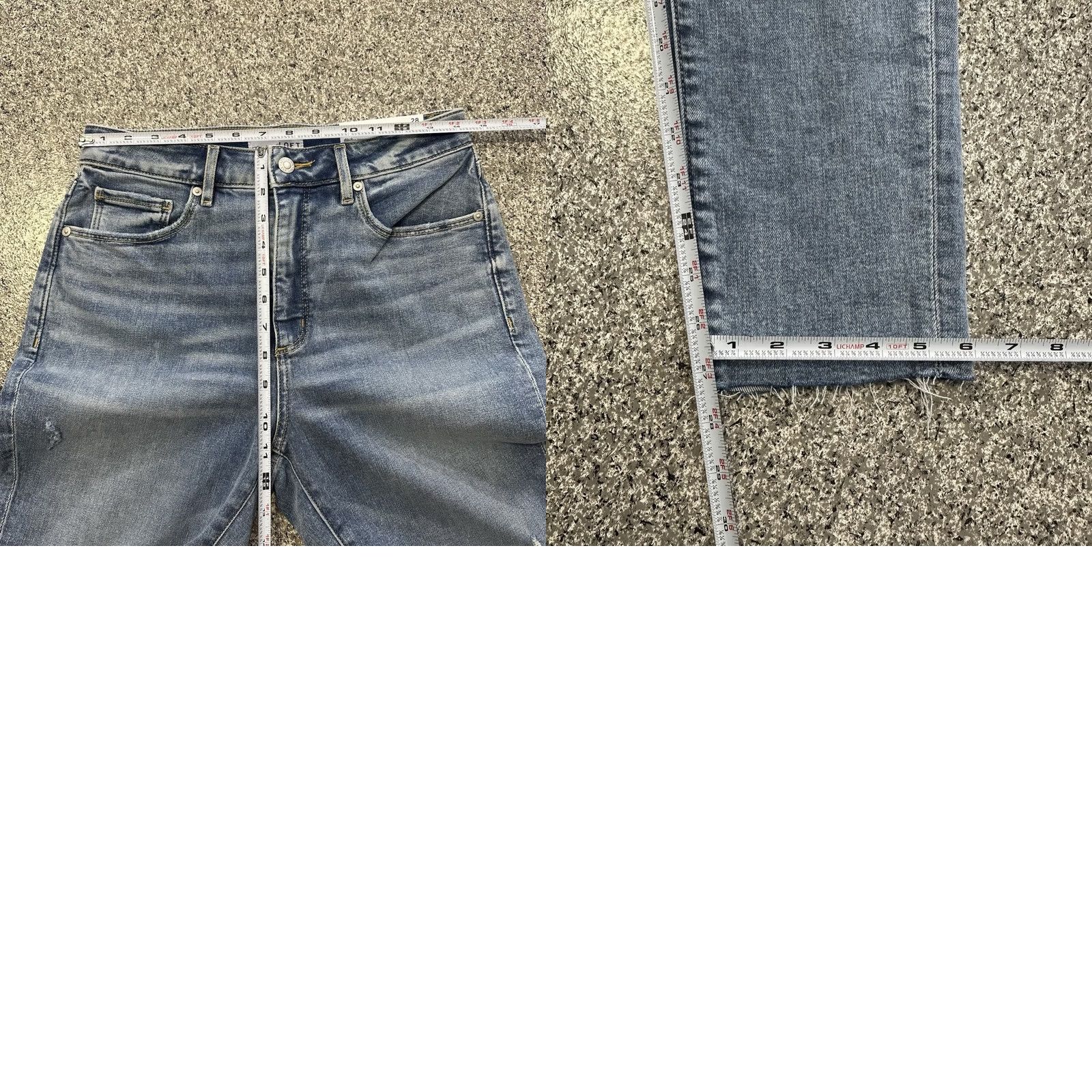 Loft VINTAGE LOFT Jeans Womens 6 28x27 Skinny High Rise Curvy Fit Stretch Raw Hem Blue Cotton Spandex Denim 5-Pocket Womens Jeans Size 28" / US 6 / IT 42 - 8 Thumbnail
