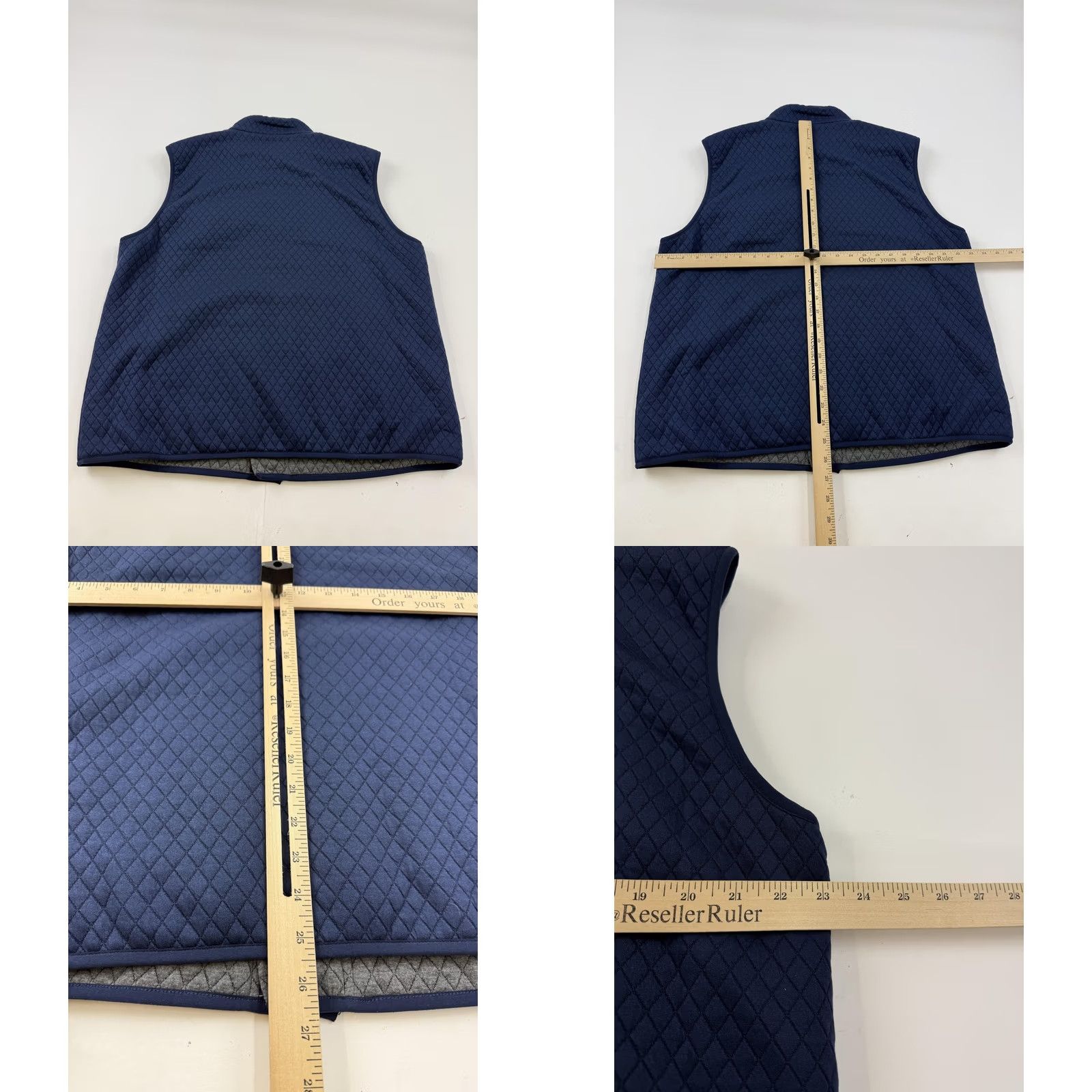 Vintage VINTAGE? No. MAGNA-READY Vest Mens L Blue Quilted Magnetic Closure Knit Lined Stretch Shirt? Size US L / EU 52-54 / 3 - 8 Thumbnail