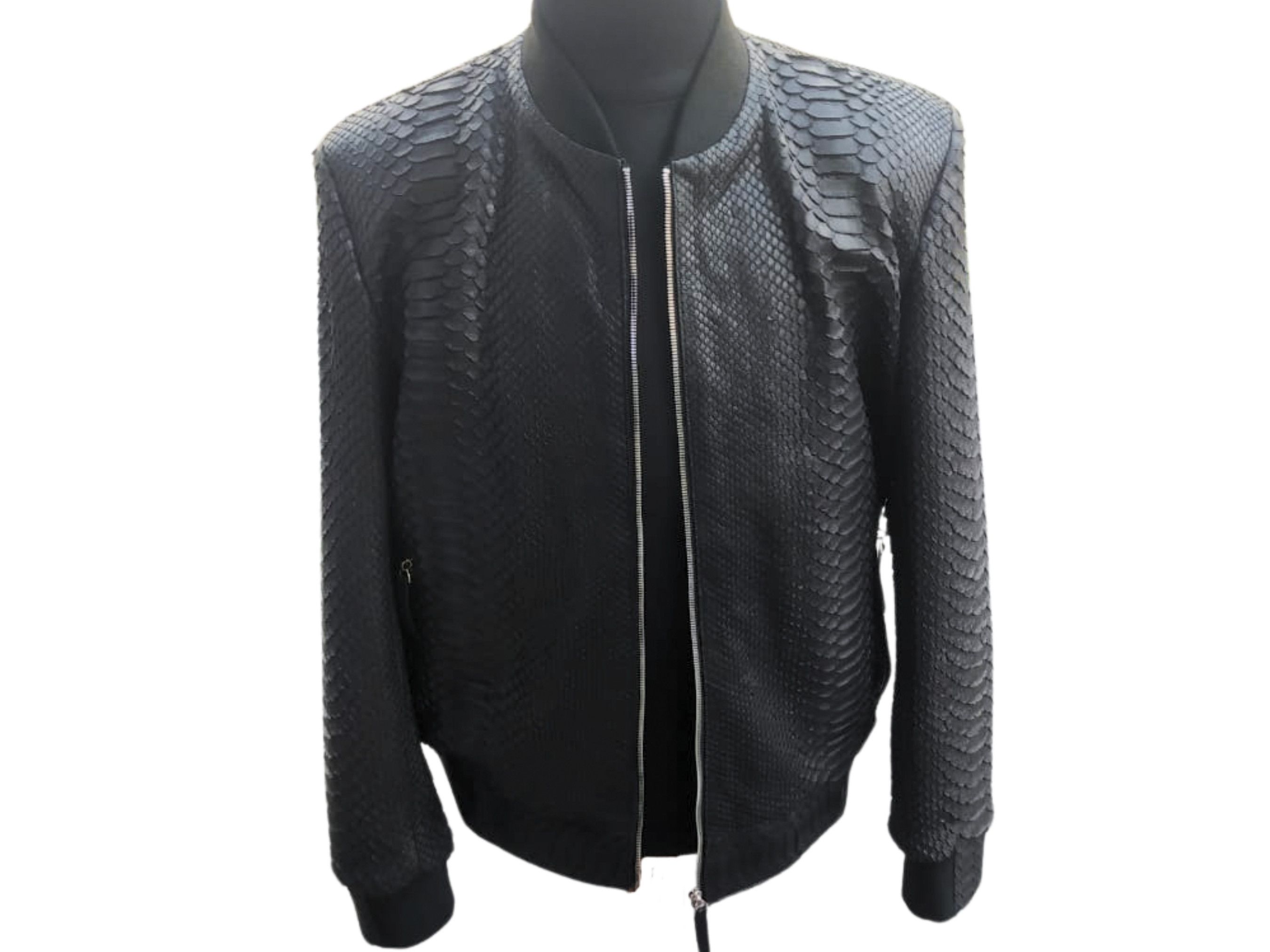 Other Snakeskin Bomber Leather Jacket Size US XL / EU 56 / 4 - 1 Thumbnail