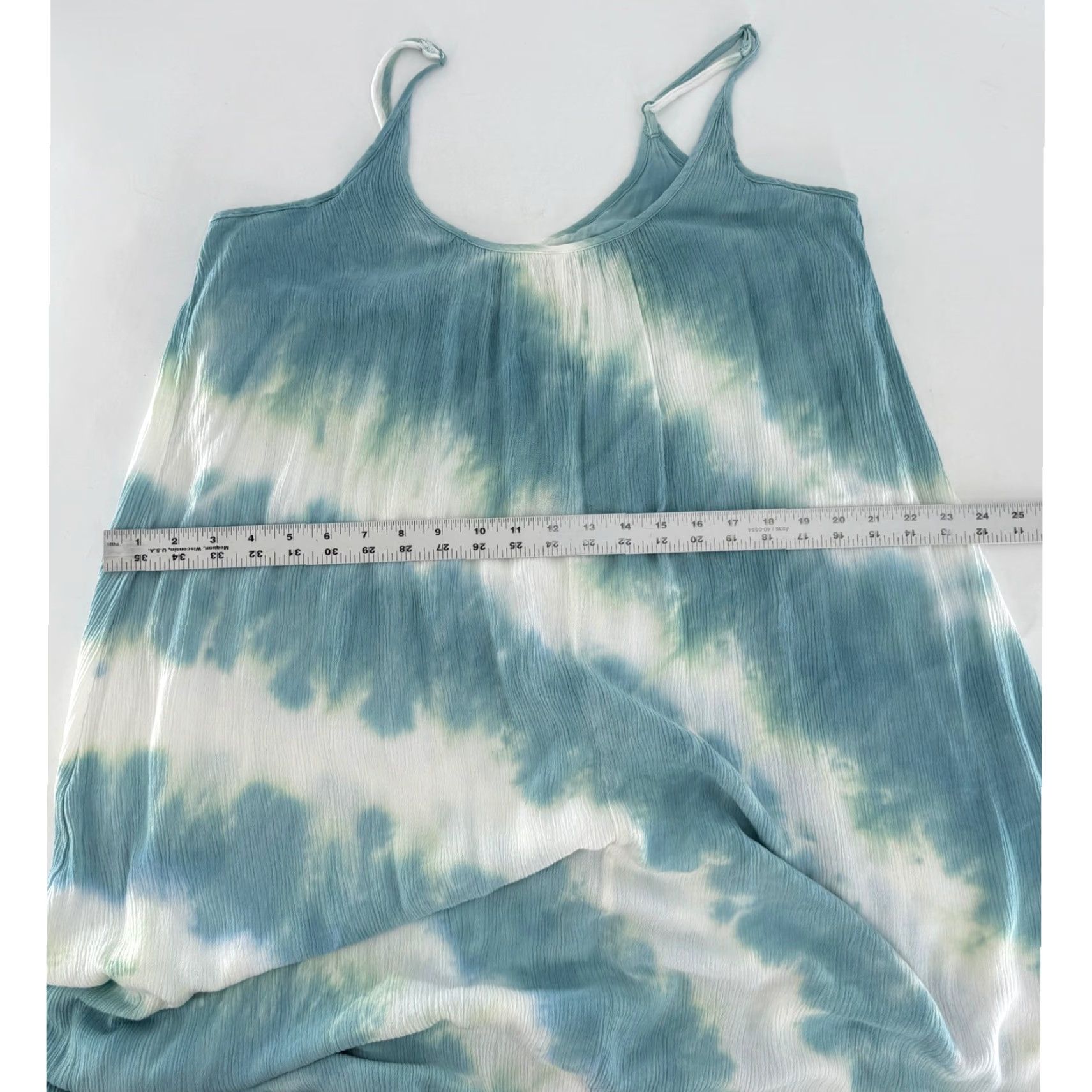 Vintage Knox Rose Tie Dye Midi Dress Blue White Spaghetti Strap Casual Women's M Size M / US 6-8 / IT 42-44 - 7 Thumbnail