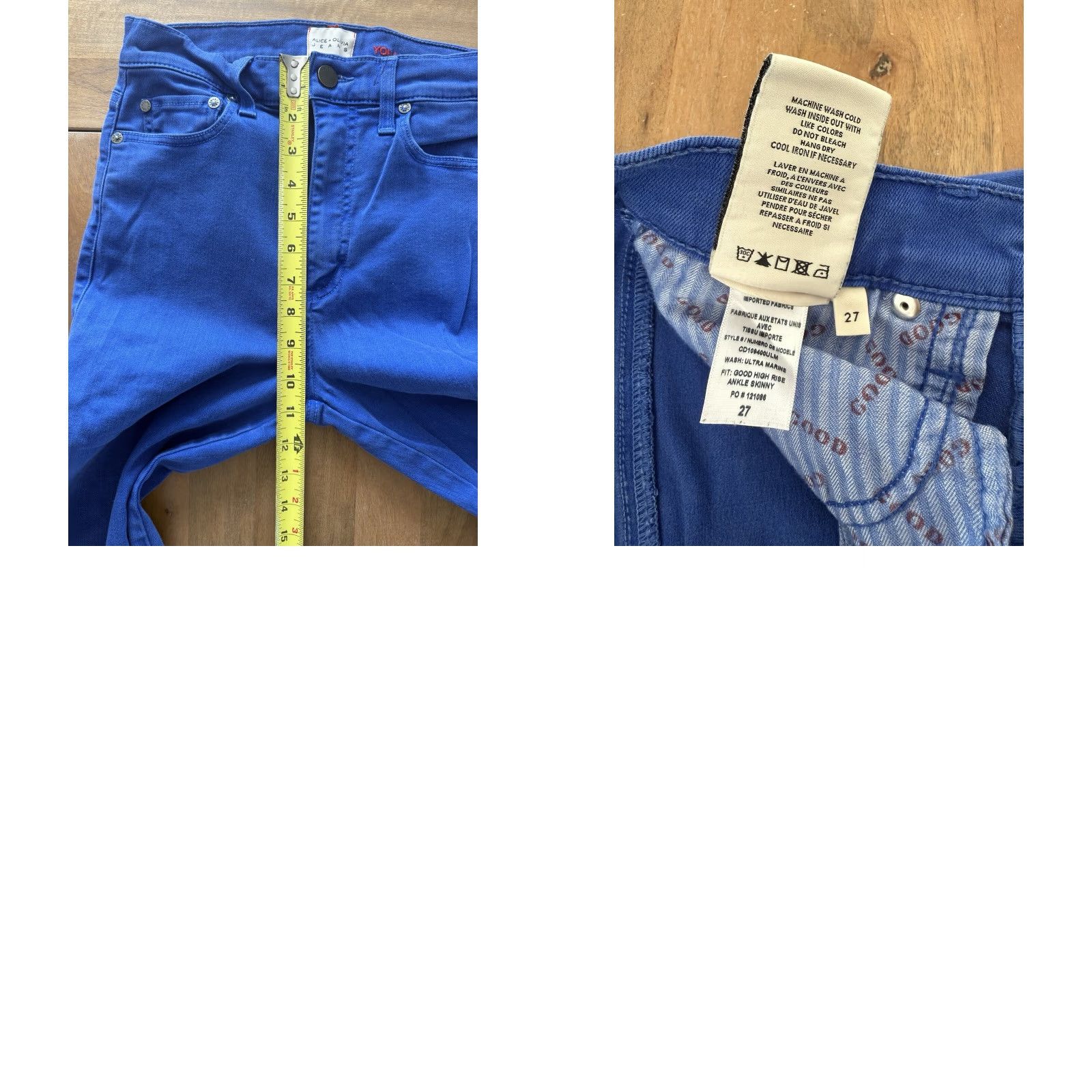 Alice + Olivia Alice + Olivia Jeans Womens 27 High Rise Ankle Skinny Blue Denim 5-Pocket Stretch Slim Modern USA Logo Women Size 27" / US 4 / IT 40 - 8 Thumbnail