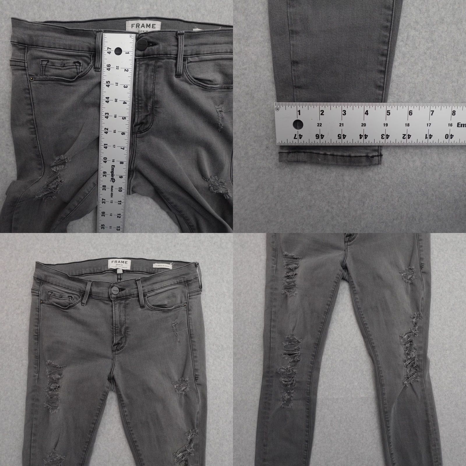 Frame FRAME Jeans Womens Size 30 Gray Le Skinny de Jeanne Stretch Distressed Size 30" / US 8 / IT 44 - 8 Thumbnail