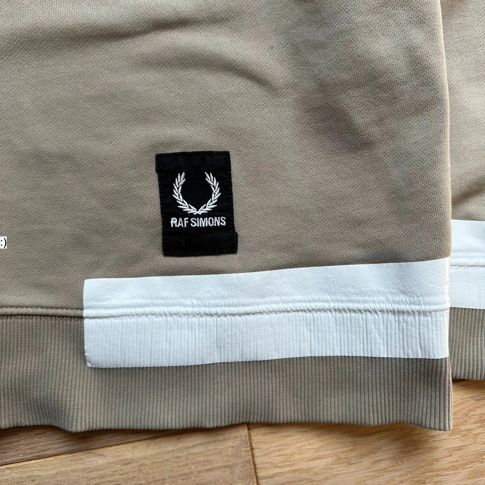 Fred Perry × Raf Simons Hoodie Raf Simons Fred Perry Tape Details Soft Grey Size US M / EU 48-50 / 2 - 3 Thumbnail