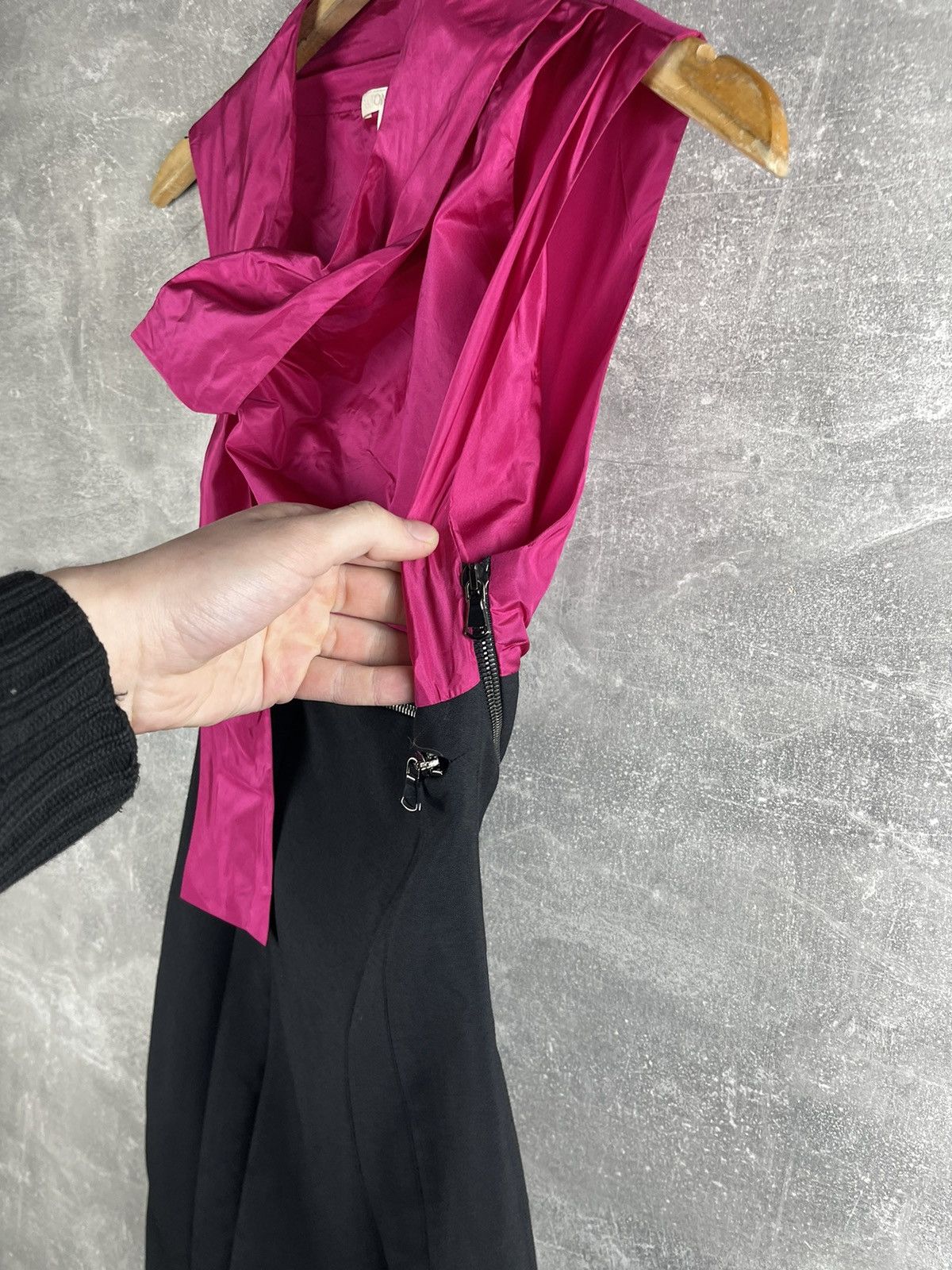 Antonio Berardi Antonio Berardi Made in Italy Silk Wool Dress Fuchsia Black Size XS / US 0-2 / IT 36-38 - 8 Thumbnail