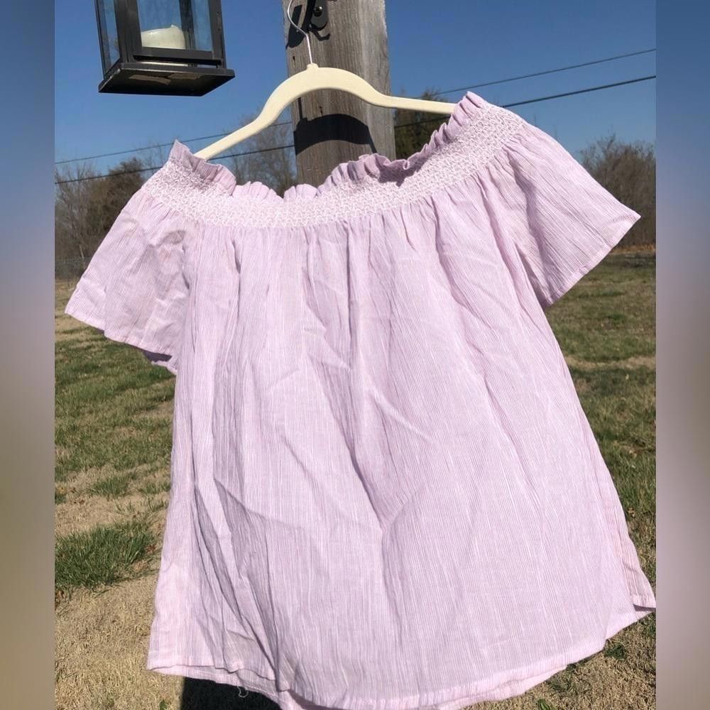 Designer Anthropologie En Creme Off the Shoulder 100% Cotton Top Size M / US 6-8 / IT 42-44 - 5 Thumbnail