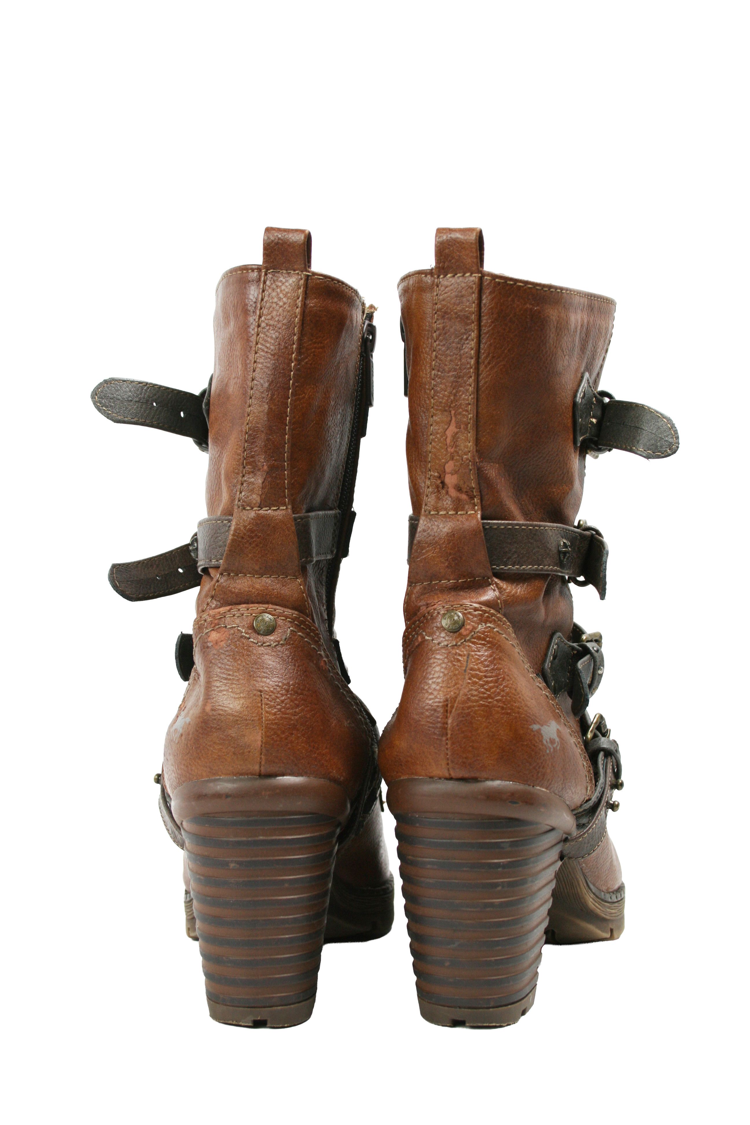 Mustang 00S Y2K Cyber Punk Belted Biker Boots Vintage Size US 11 / IT 41 - 13 Thumbnail