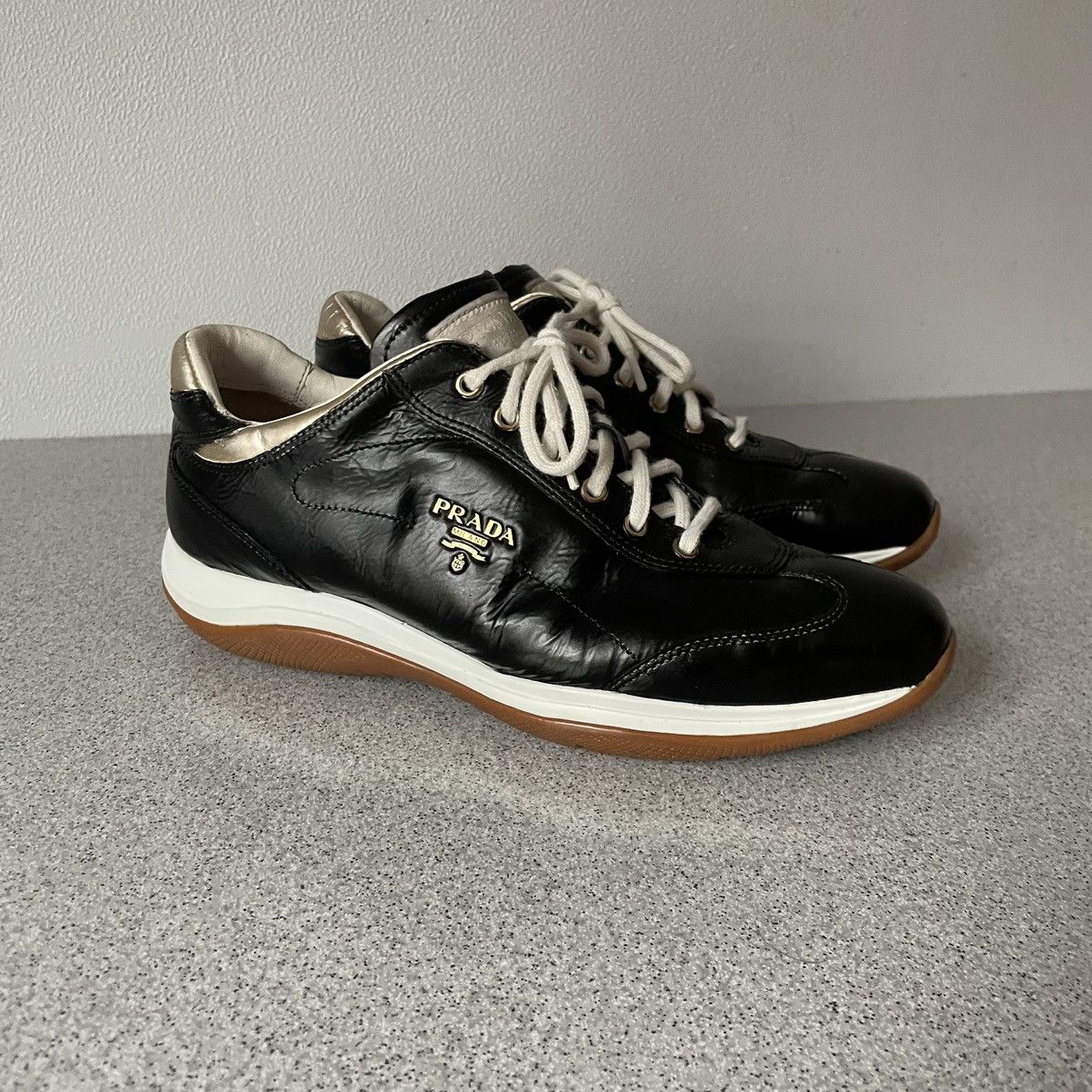 Prada Prada Vintage Black / Gold Sneakers Size US 7.5 / EU 40-41 - 2 Thumbnail
