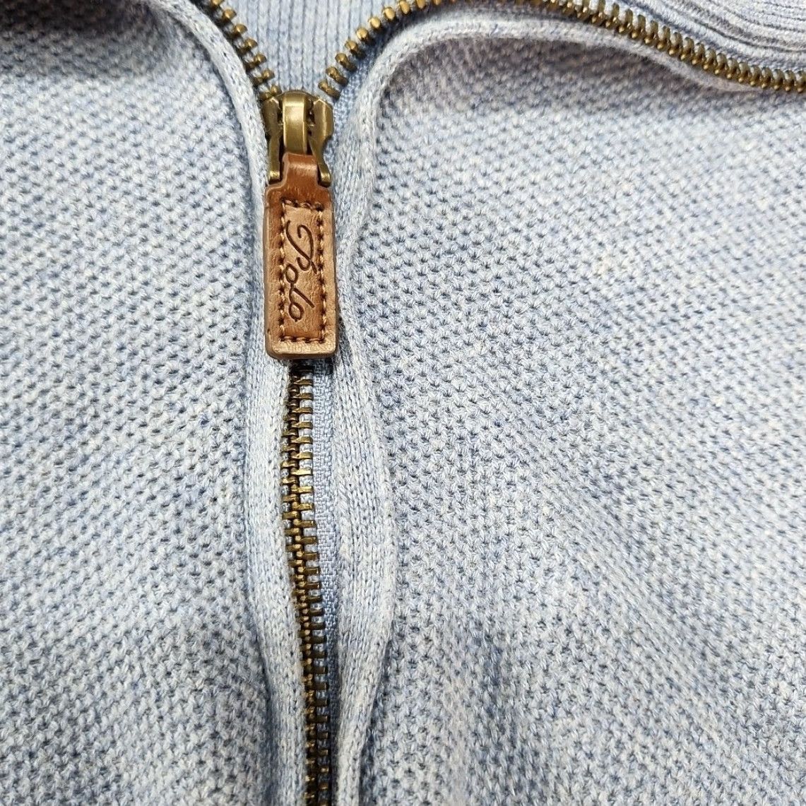 Ralph Lauren Ralph Lauren Polo Pullover Jumper 2XL Men's Powder Blue Pima Cotton Quarter Zip Knit Long Sleeve Collared Solid Vintage No Size US XXL / EU 58 / 5 - 3 Thumbnail