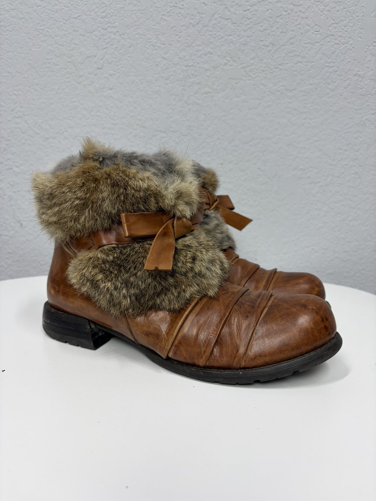 If Six Was Nine Vintage Italian AS 98 Rick Owens Style Fur Leather Boots Size US 8 / EU 41 - 3 Thumbnail