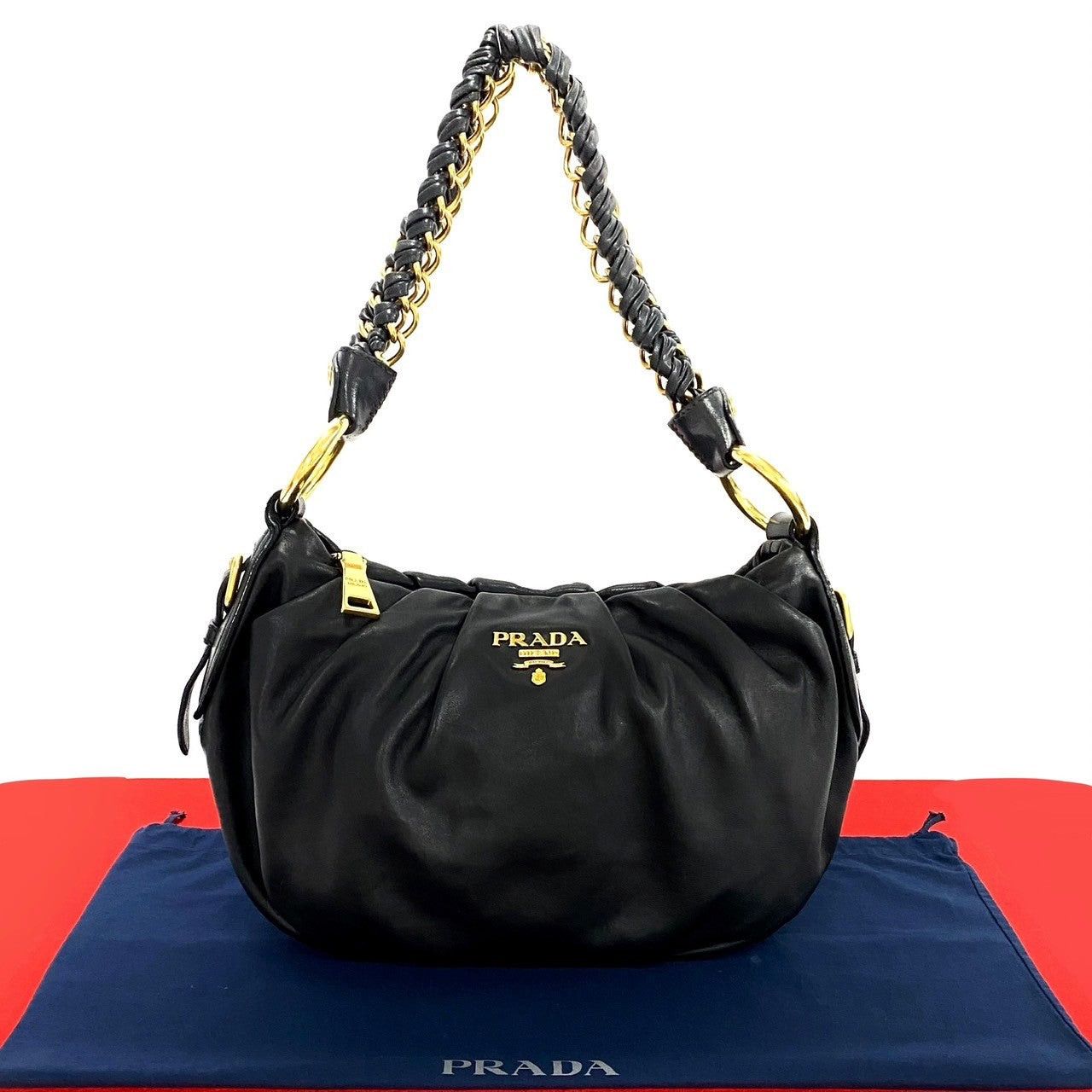 Prada Prada Shoulder Bag Black Leather Size ONE SIZE - 1 Thumbnail