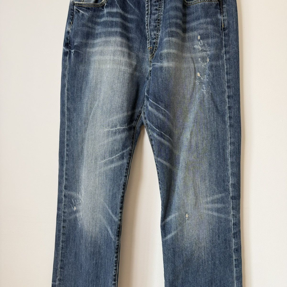 Ed Hardy Vtg 2000s Ed Hardy Faded Distressed Script Baggy Jeans Y2K Size US 36 / EU 52 - 8 Thumbnail