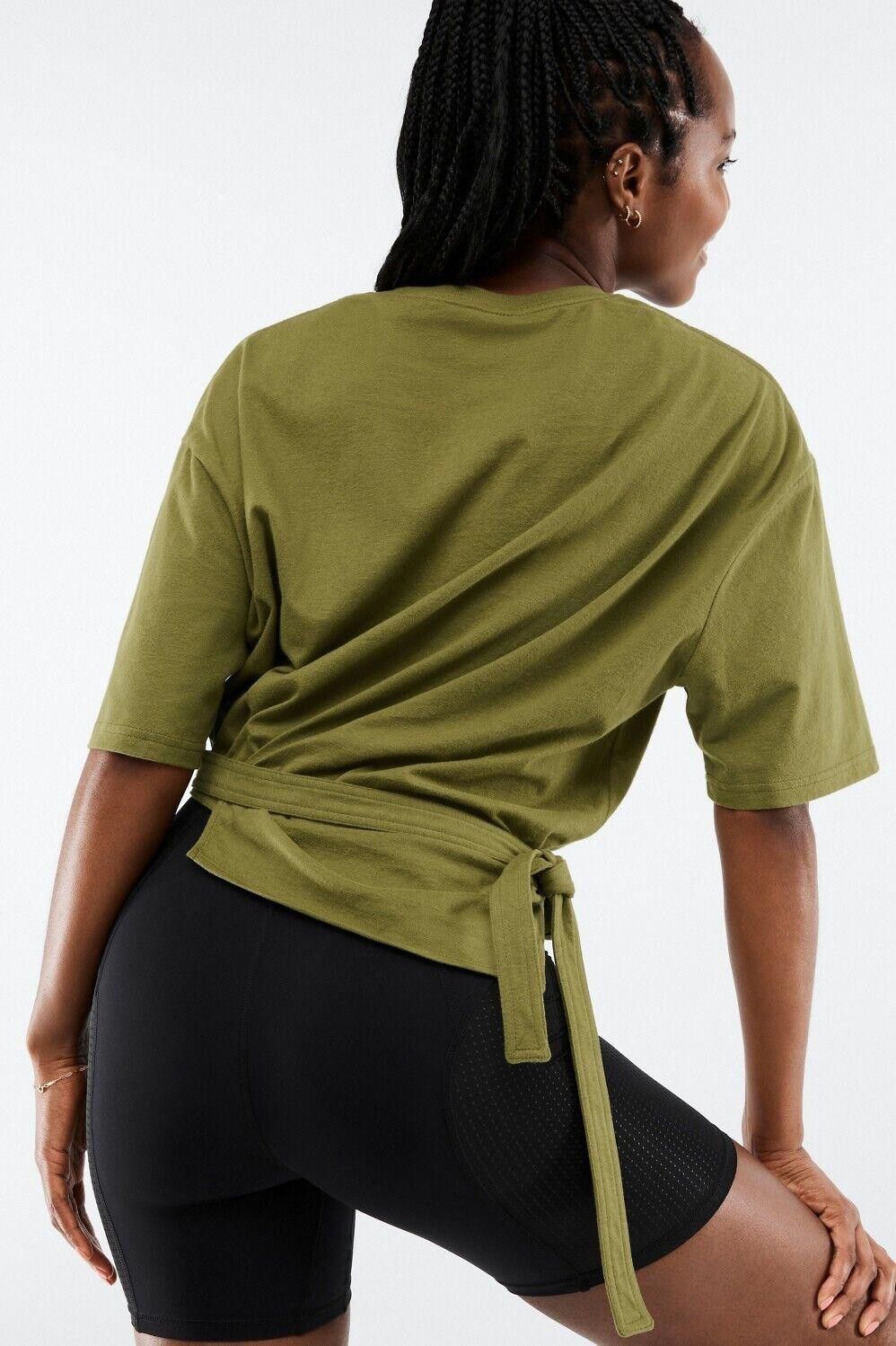 Fabletics Fabletics Rue Tie Shirt Plus Size 2x Green V Neck Wrap ss Size XXL / US 16-18 / IT 52-54 - 2 Thumbnail