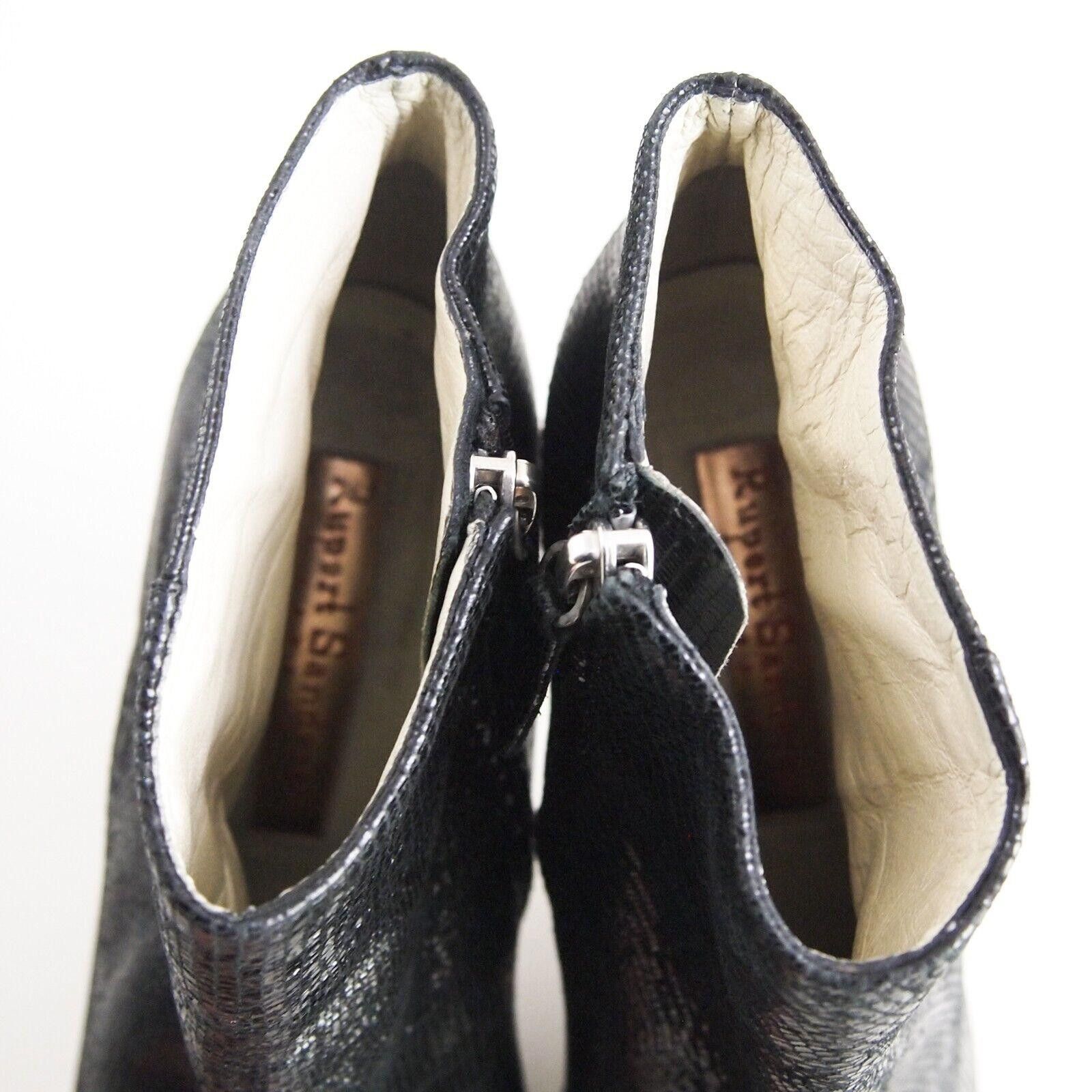 Designer Rupert Sanderson Booties Heel Black Leather US 8 EU 38 Size US 8 / IT 38 - 8 Thumbnail