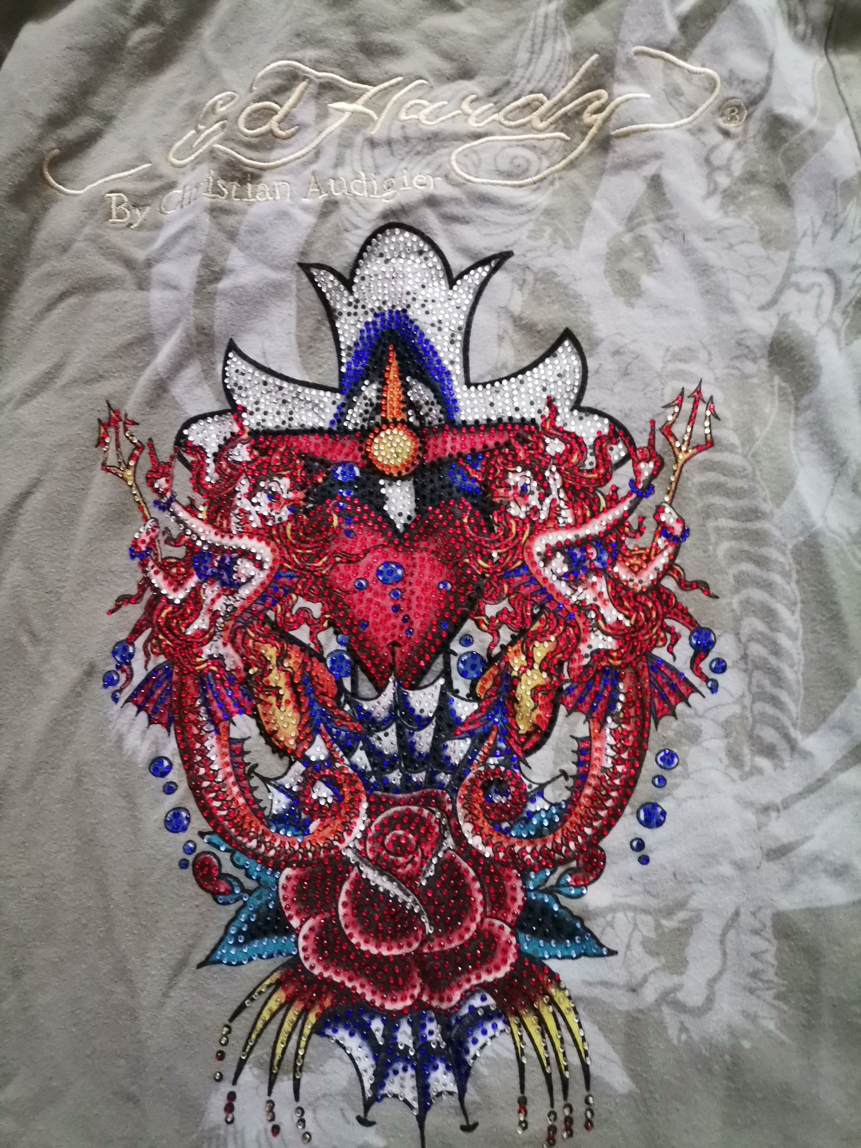 Christian Audigier × Ed Hardy Ed Hardy Women's Zip Up Hoodie Size M / US 6-8 / IT 42-44 - 5 Thumbnail