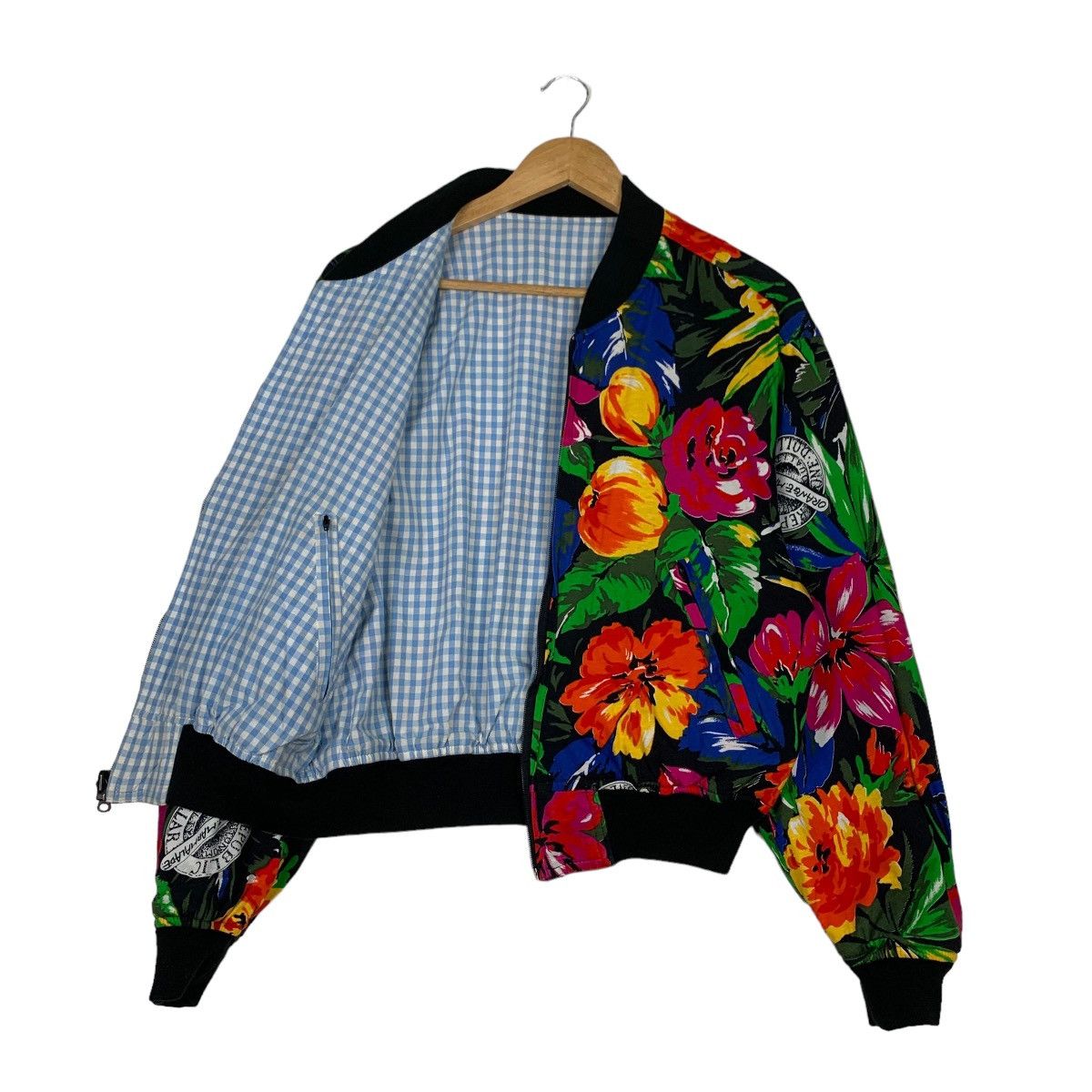 Vintage WORKS CLUB LOUNGE Florals Reversible Bomber Jacket #1137-C52 Size US S / EU 44-46 / 1 - 15 Thumbnail