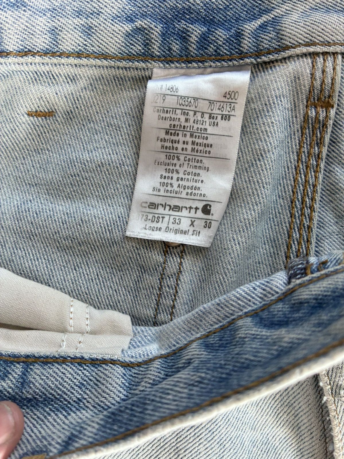 Carhartt Sun faded blue carhartt double knees Size US 33 - 6 Thumbnail