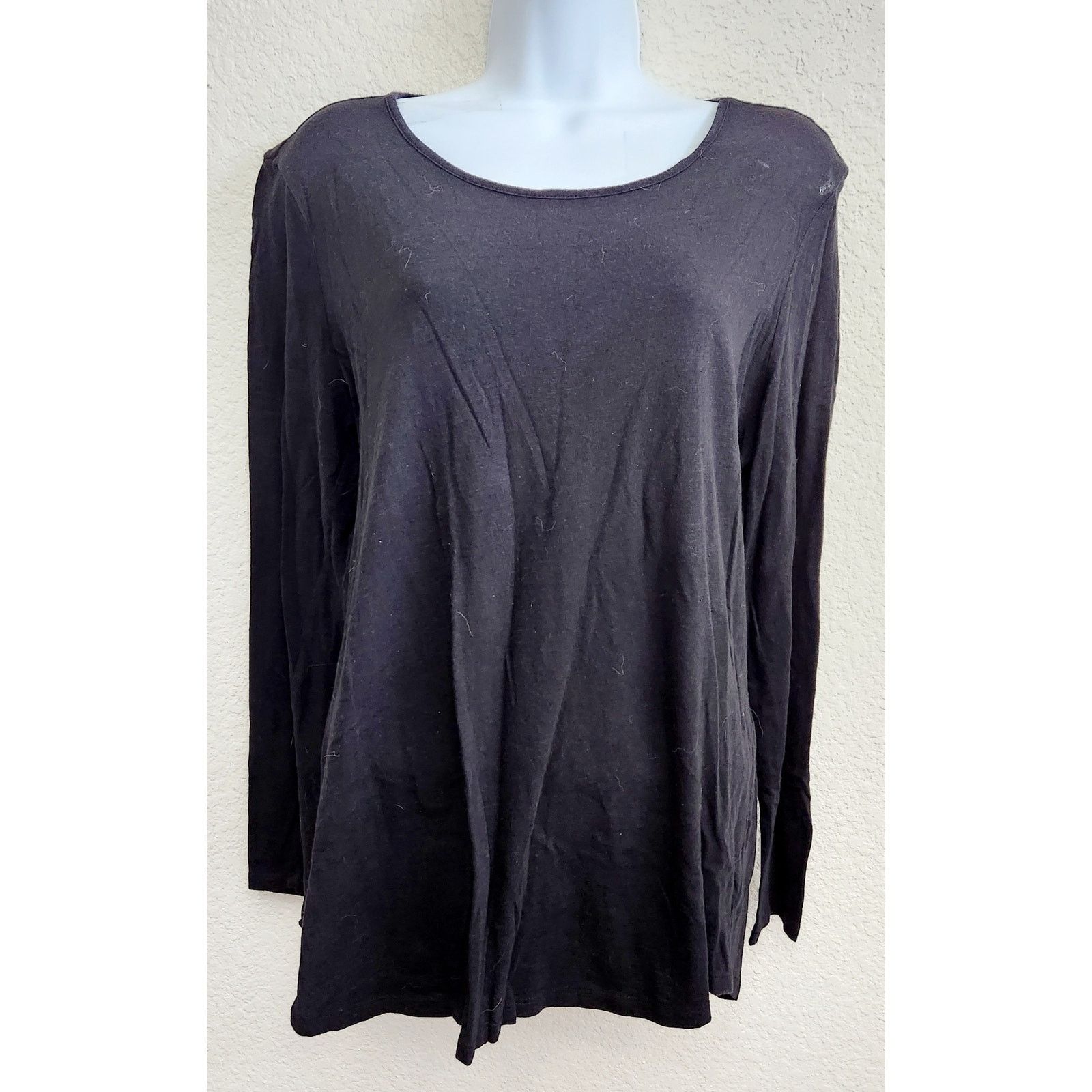 Other Cato Black Round Neck Long Sleeve Top Large Lightweight Size L / US 10 / IT 46 - 1 Thumbnail