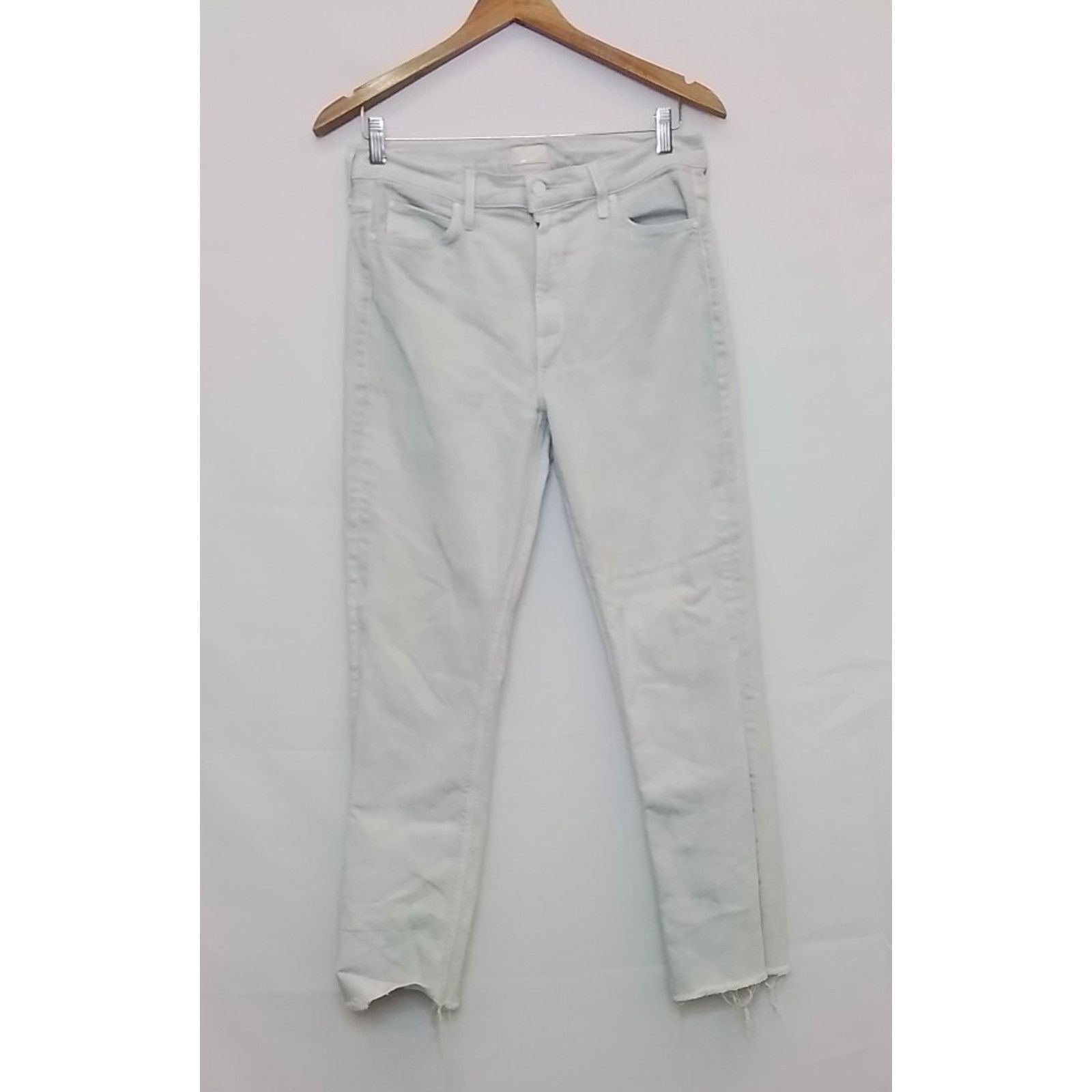MOTHER Mother Mid Rise Dazzler Jeans Women's 31 x 27 White Size 31" - 2 Thumbnail
