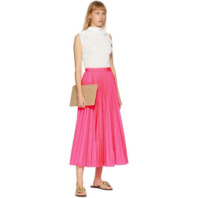Valentino o1y0326 Midi Skirt in Fuchsia Size 26" / US 2 / IT 38 - 4 Thumbnail