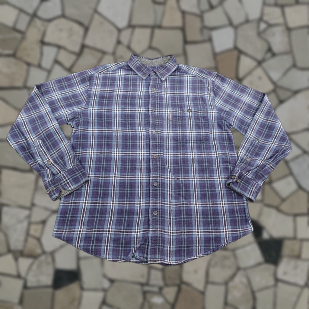Vintage Woolrich Shirt Mens Medium Blue Plaid Flannel Button Up Work Outdoors Utility Shirt Size US M / EU 48-50 / 2 - 1 Thumbnail